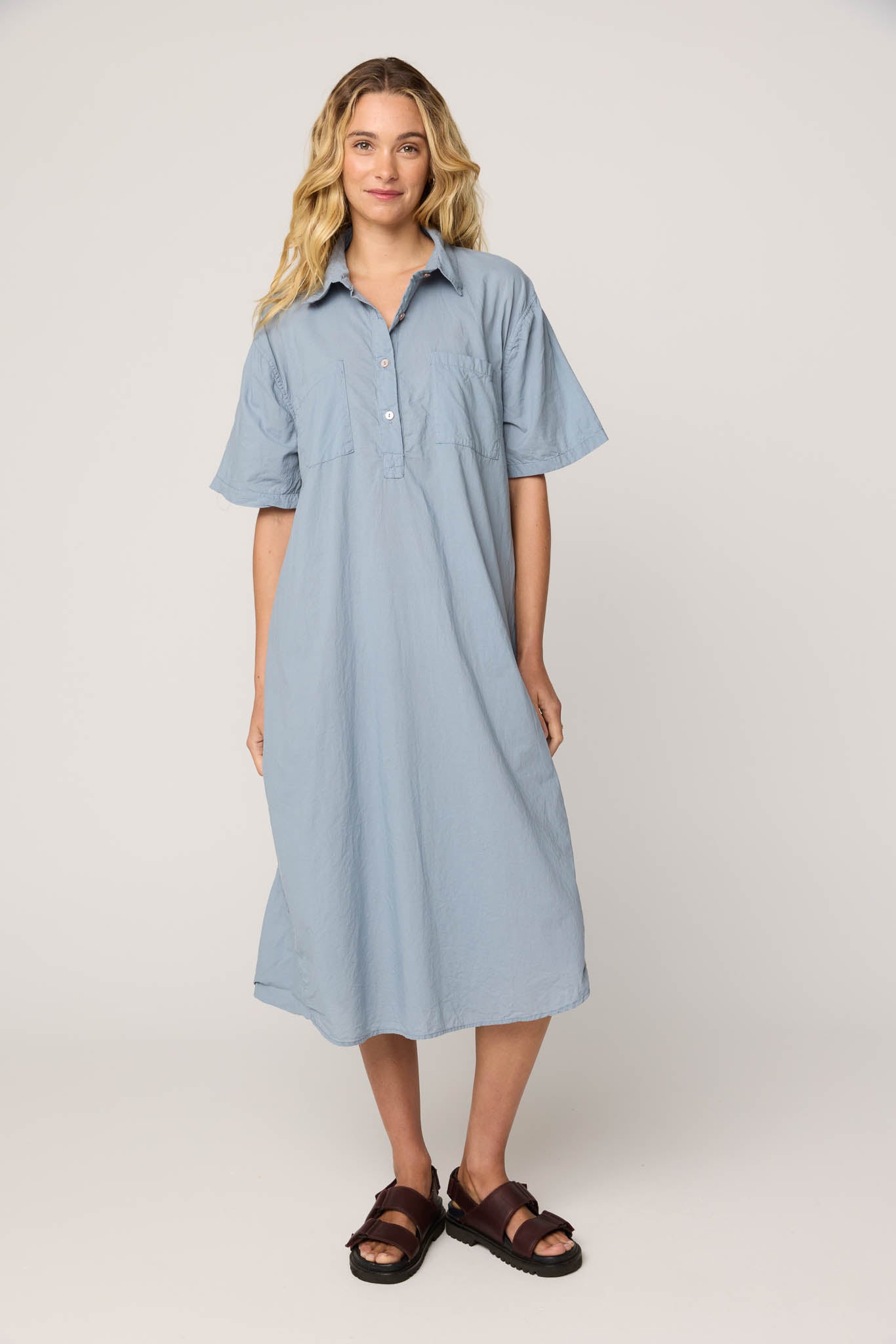 LALA SHIRT DRESS - SILVER