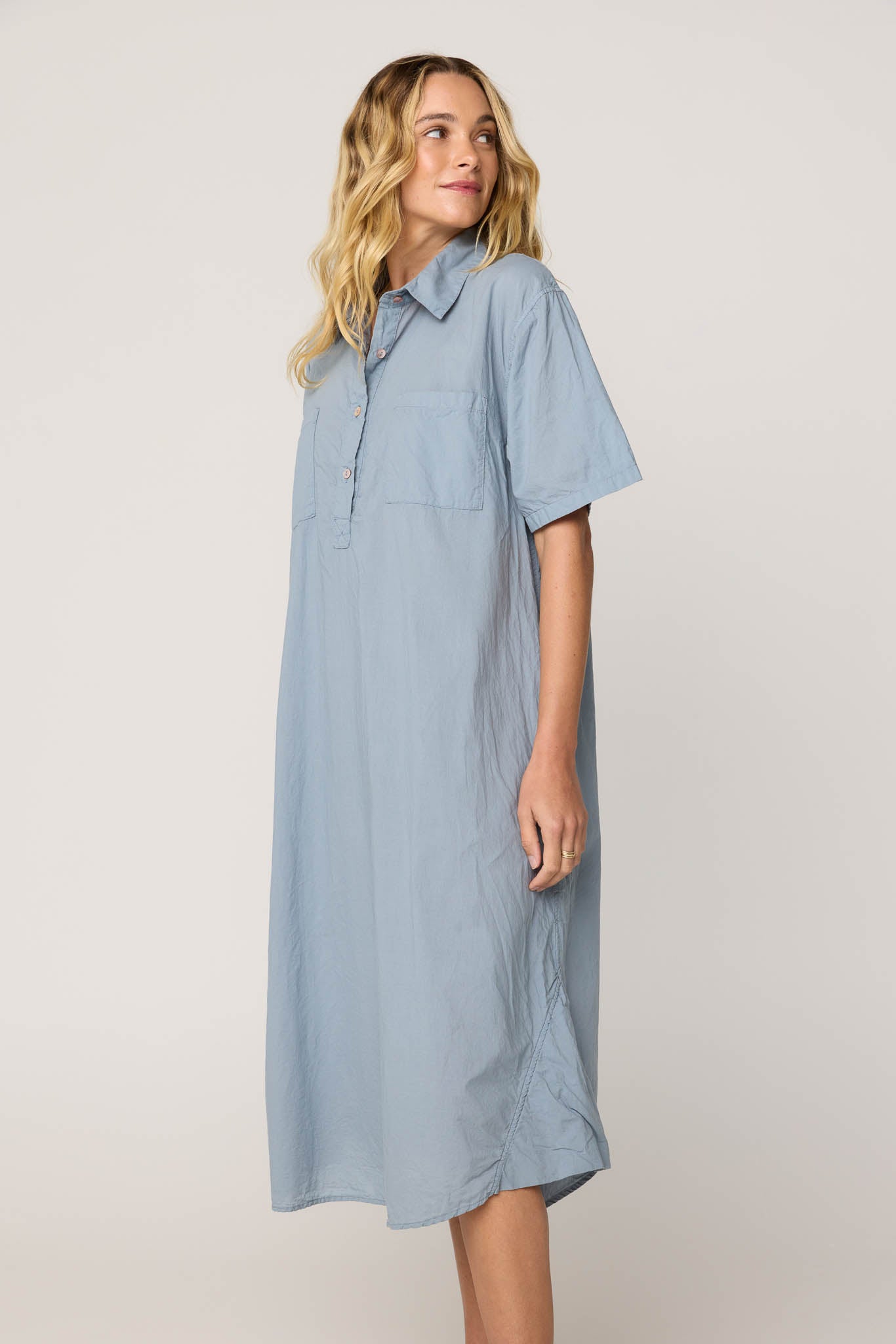 LALA SHIRT DRESS - SILVER