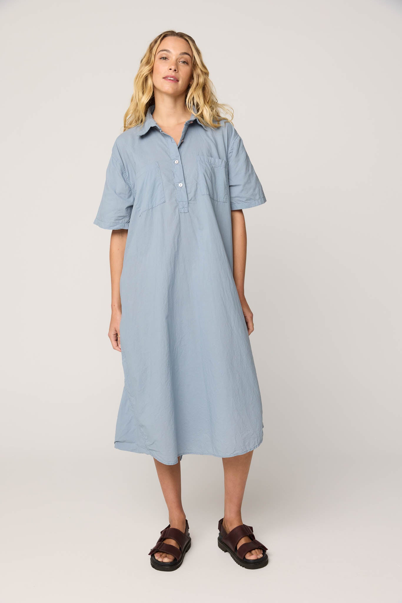 LALA SHIRT DRESS - SILVER