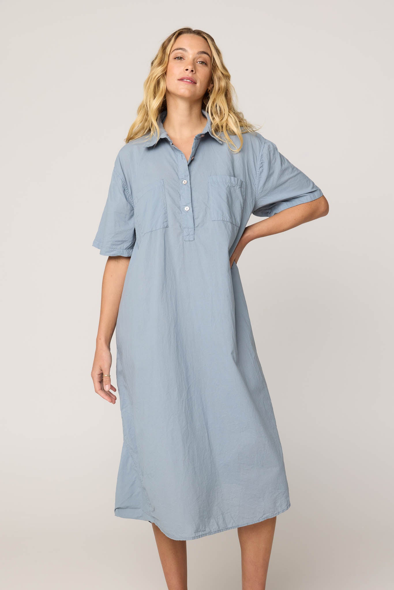 LALA SHIRT DRESS - SILVER