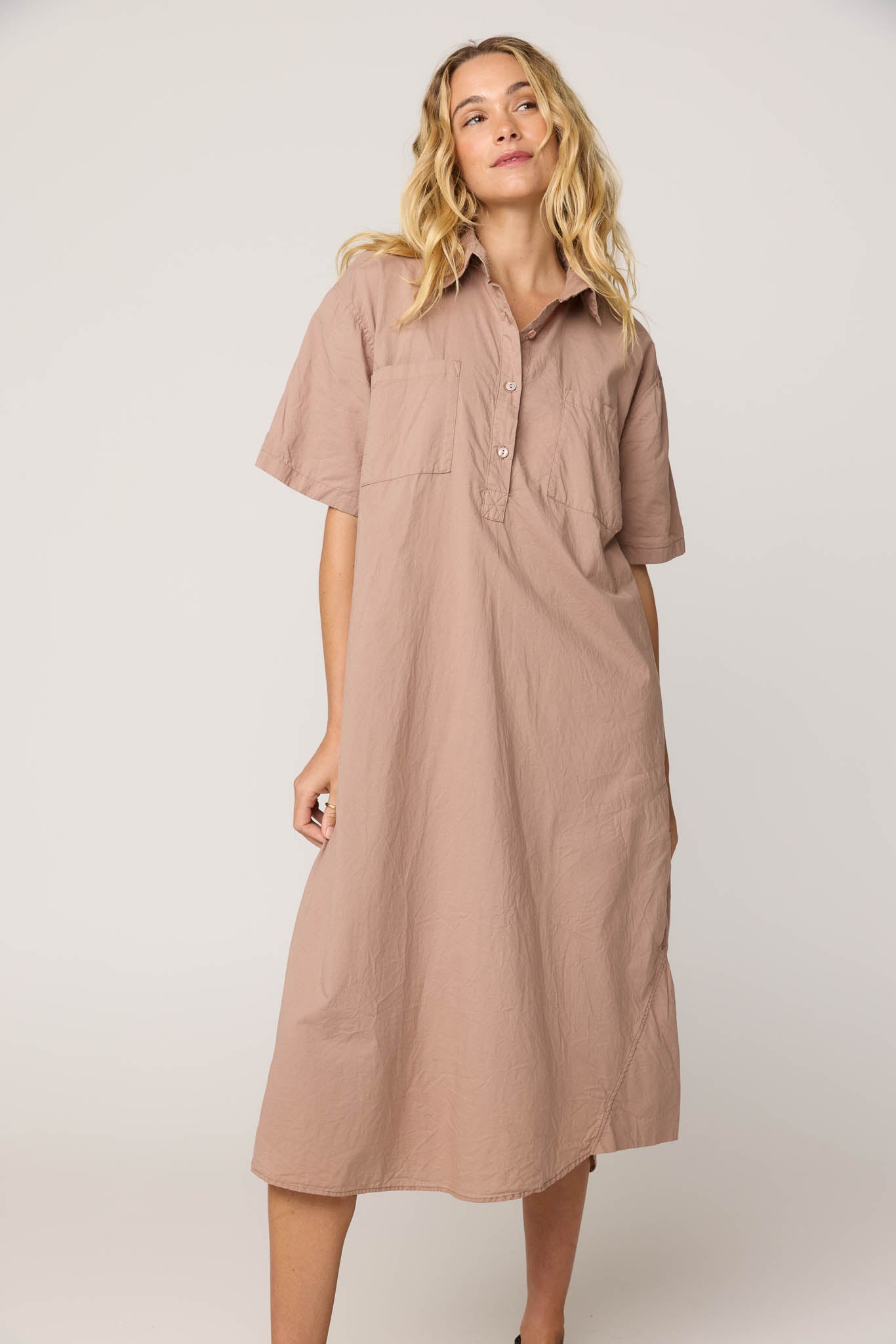 LALA SHIRT DRESS - TAUPE