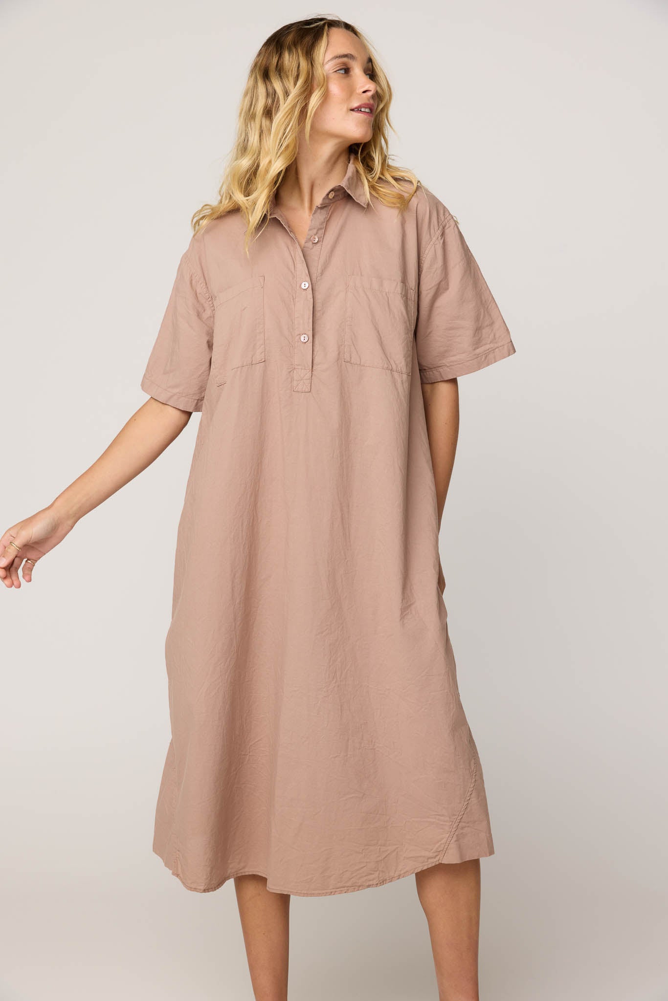 LALA SHIRT DRESS - TAUPE