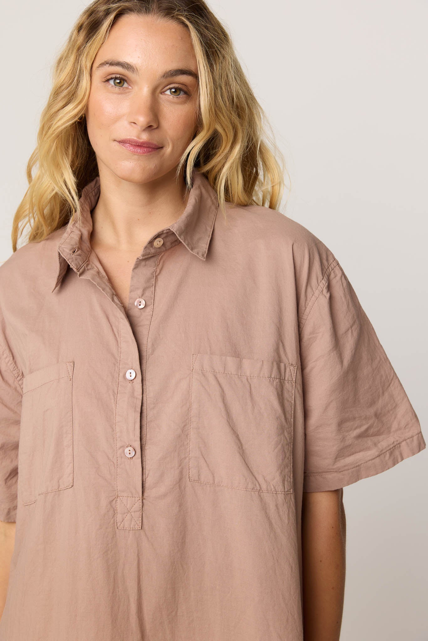 LALA SHIRT DRESS - TAUPE