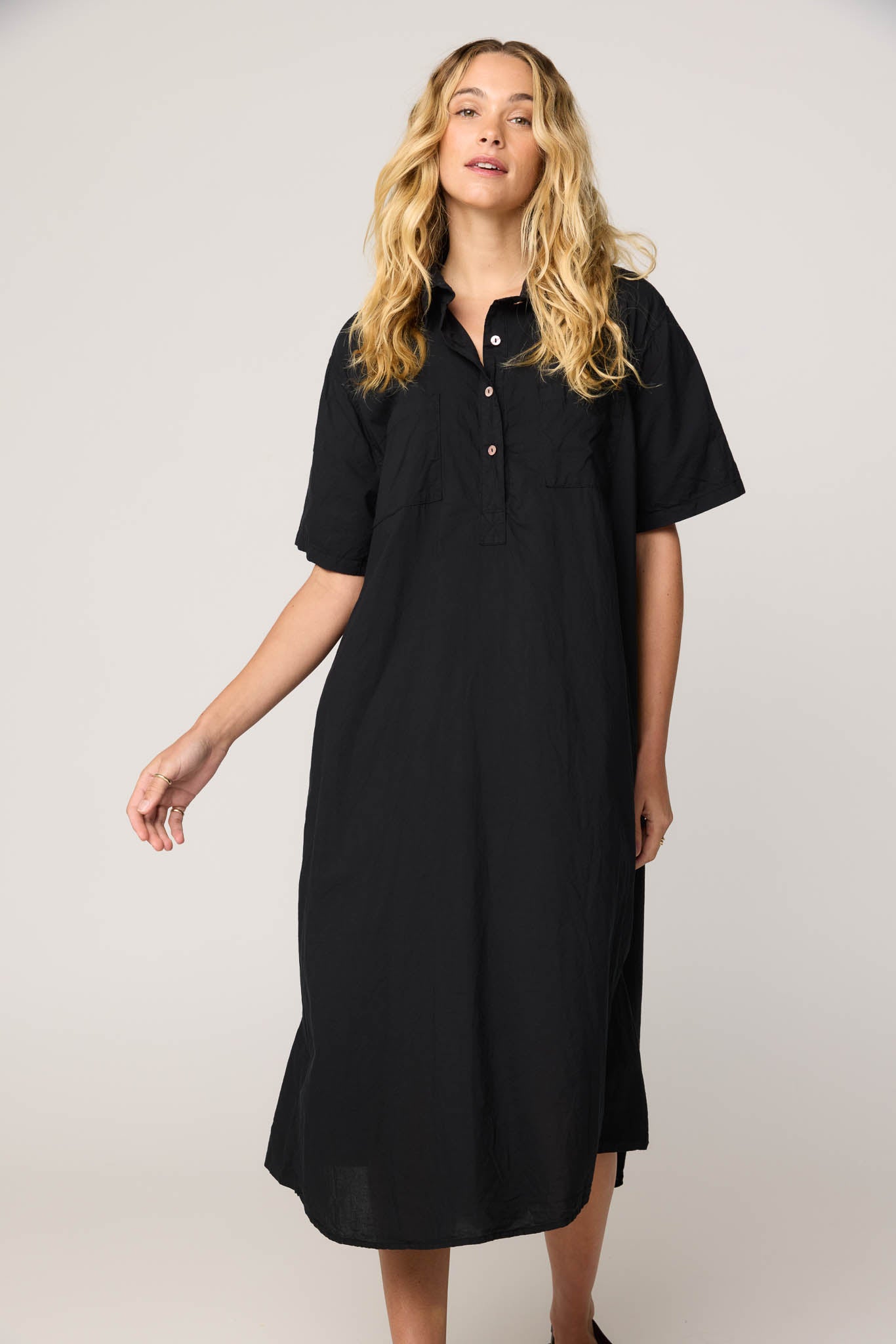 LALA SHIRT DRESS - NOIR