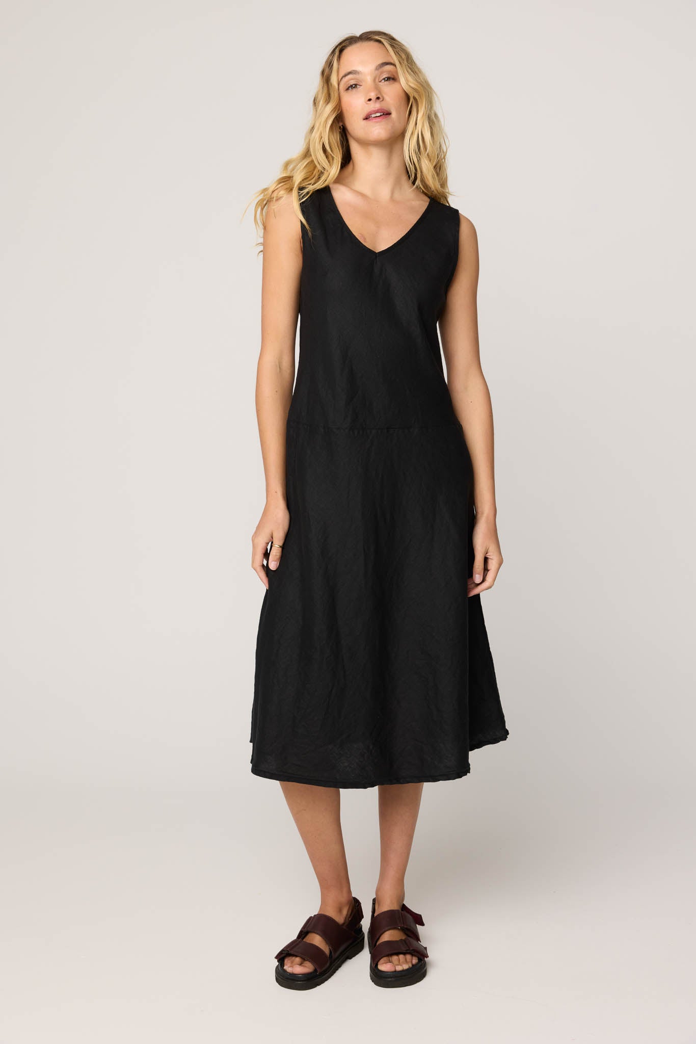 PALM BIAS DRESS - NOIR