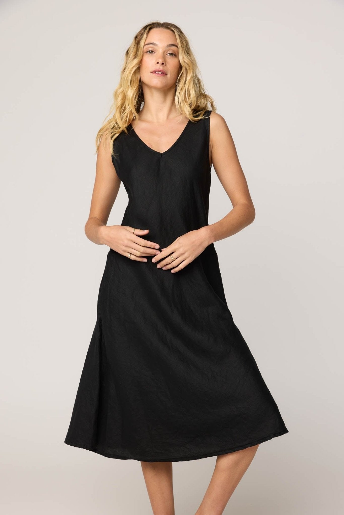 PALM BIAS DRESS - NOIR