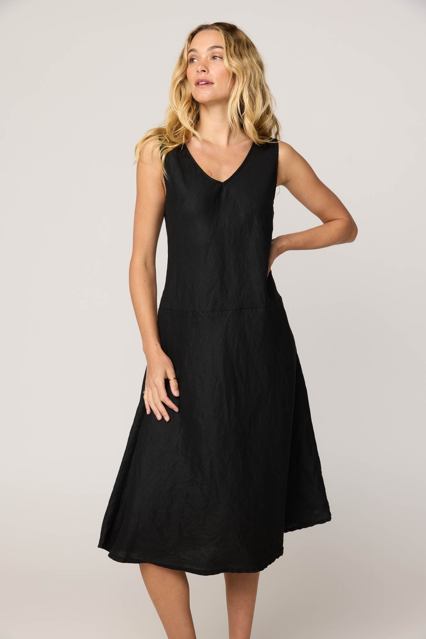 PALM BIAS DRESS - NOIR