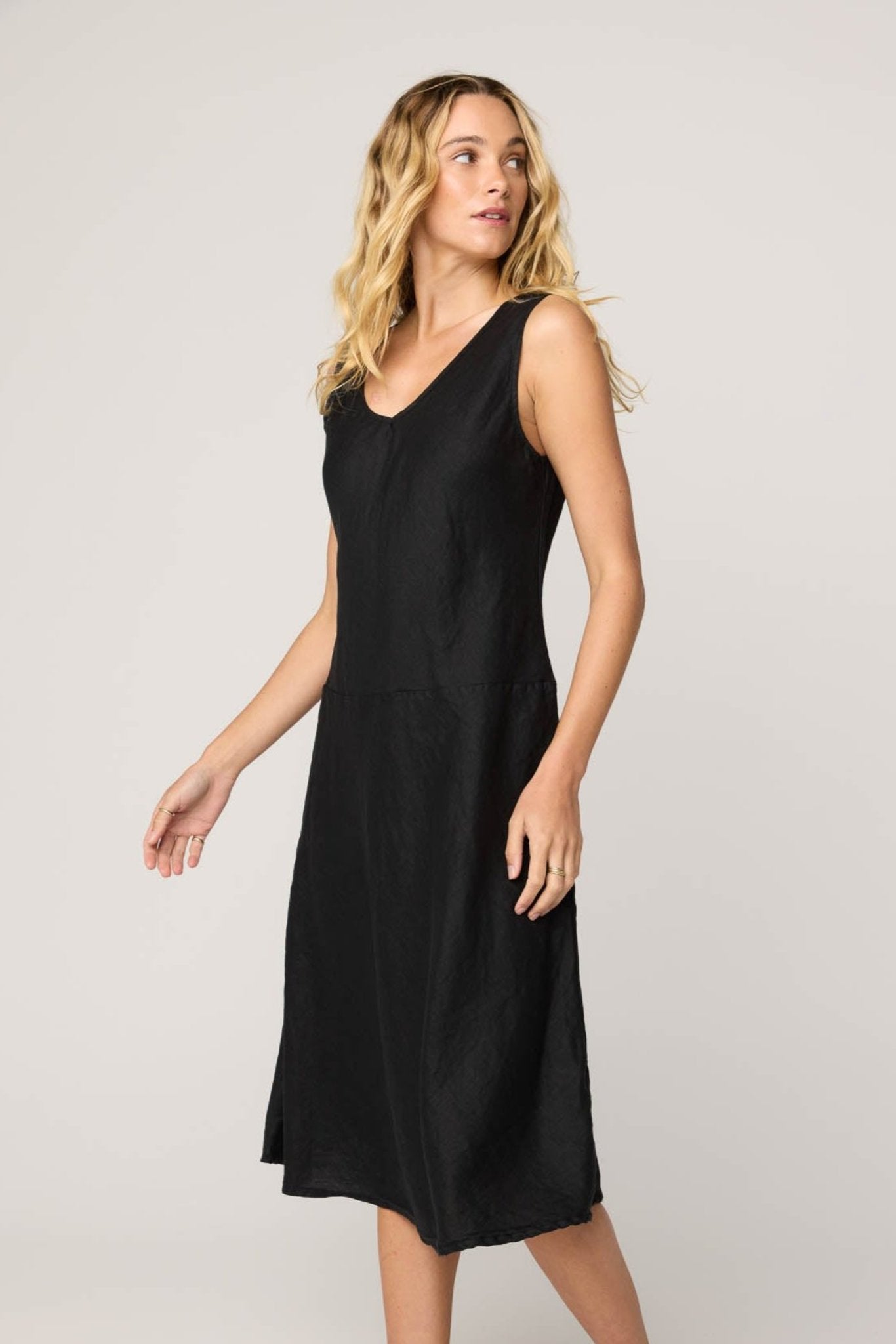 PALM BIAS DRESS - NOIR