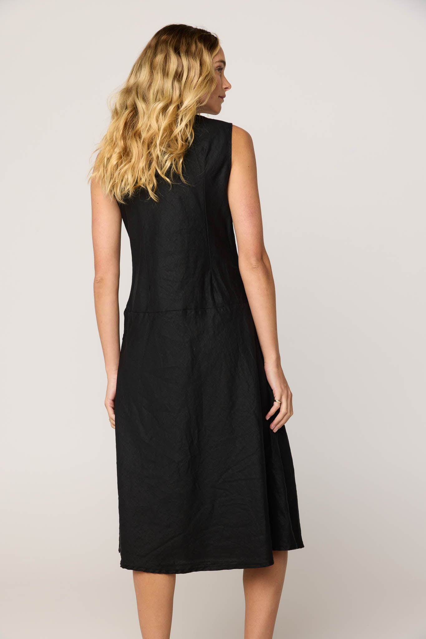 PALM BIAS DRESS - NOIR