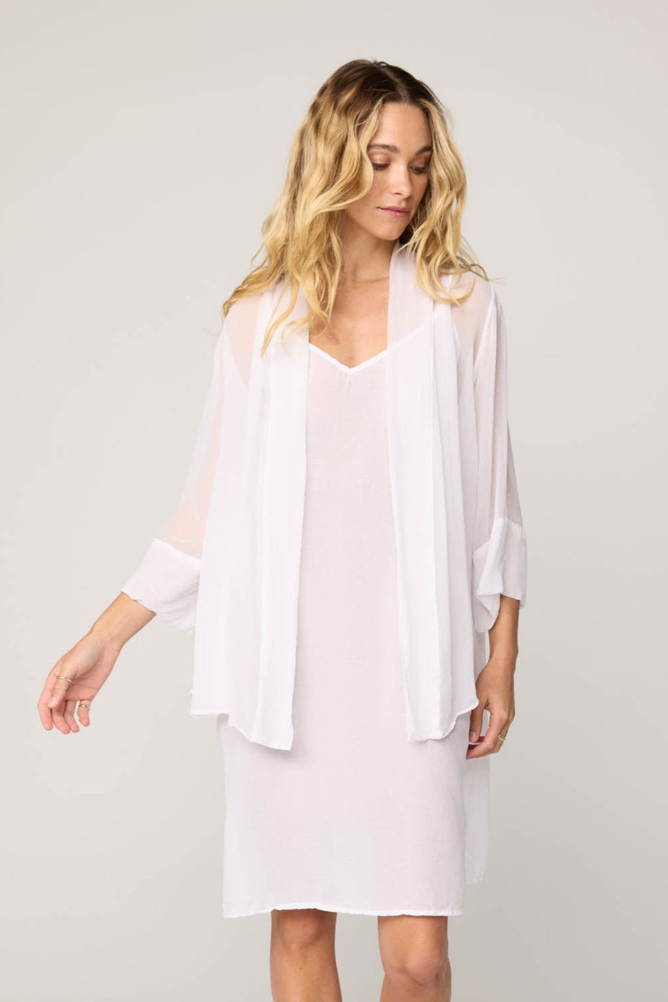 TALLOWS CARDI - BLANC