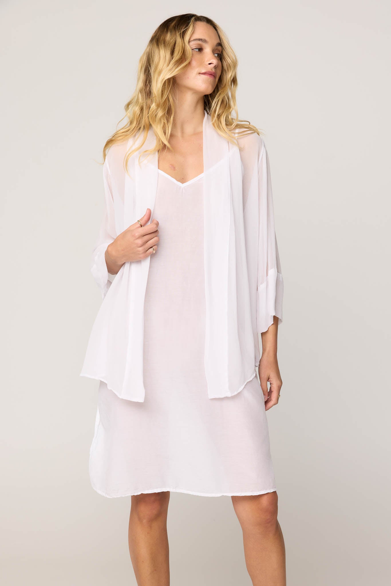 TALLOWS CARDI - BLANC