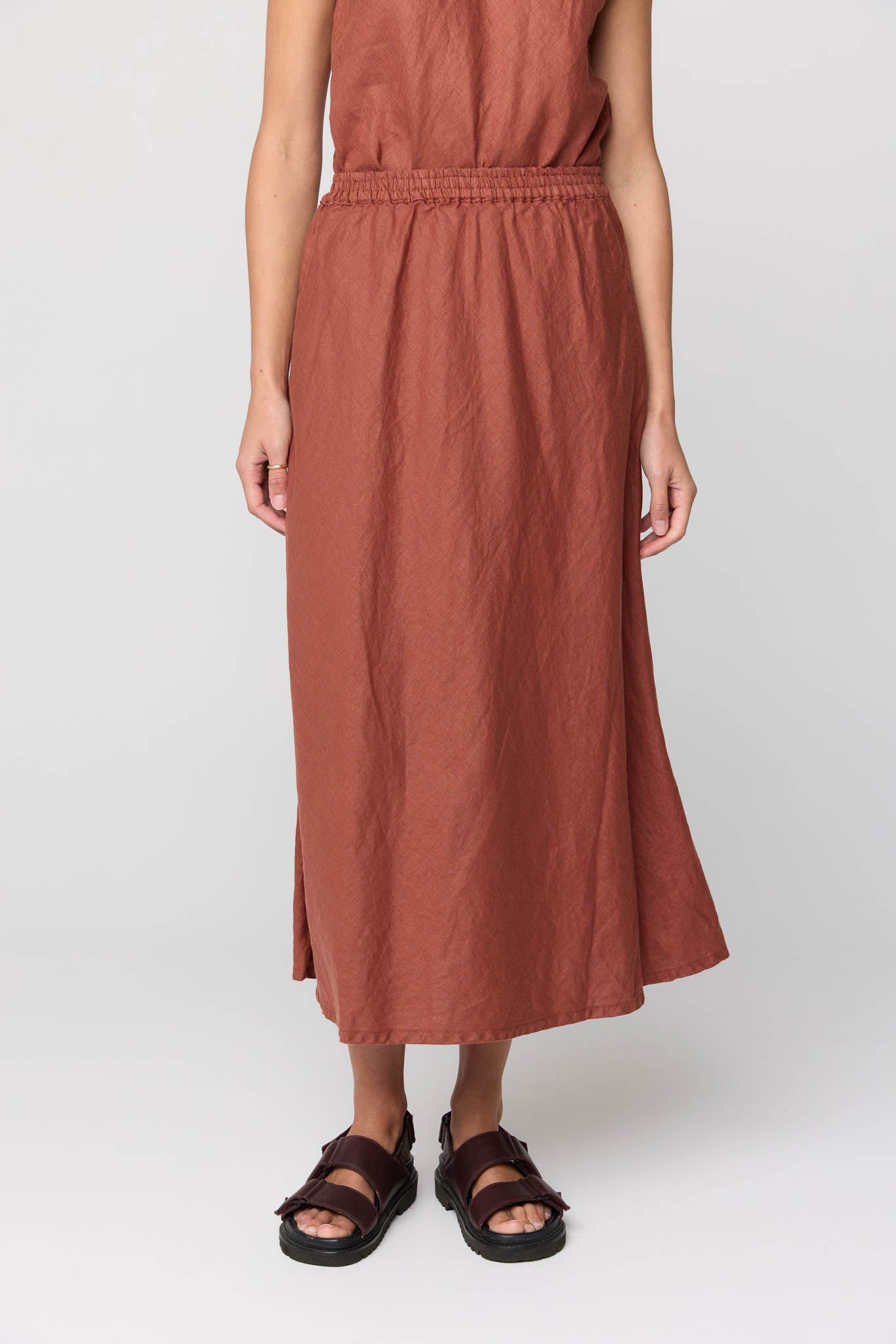 PALM BIAS SKIRT - COPPER