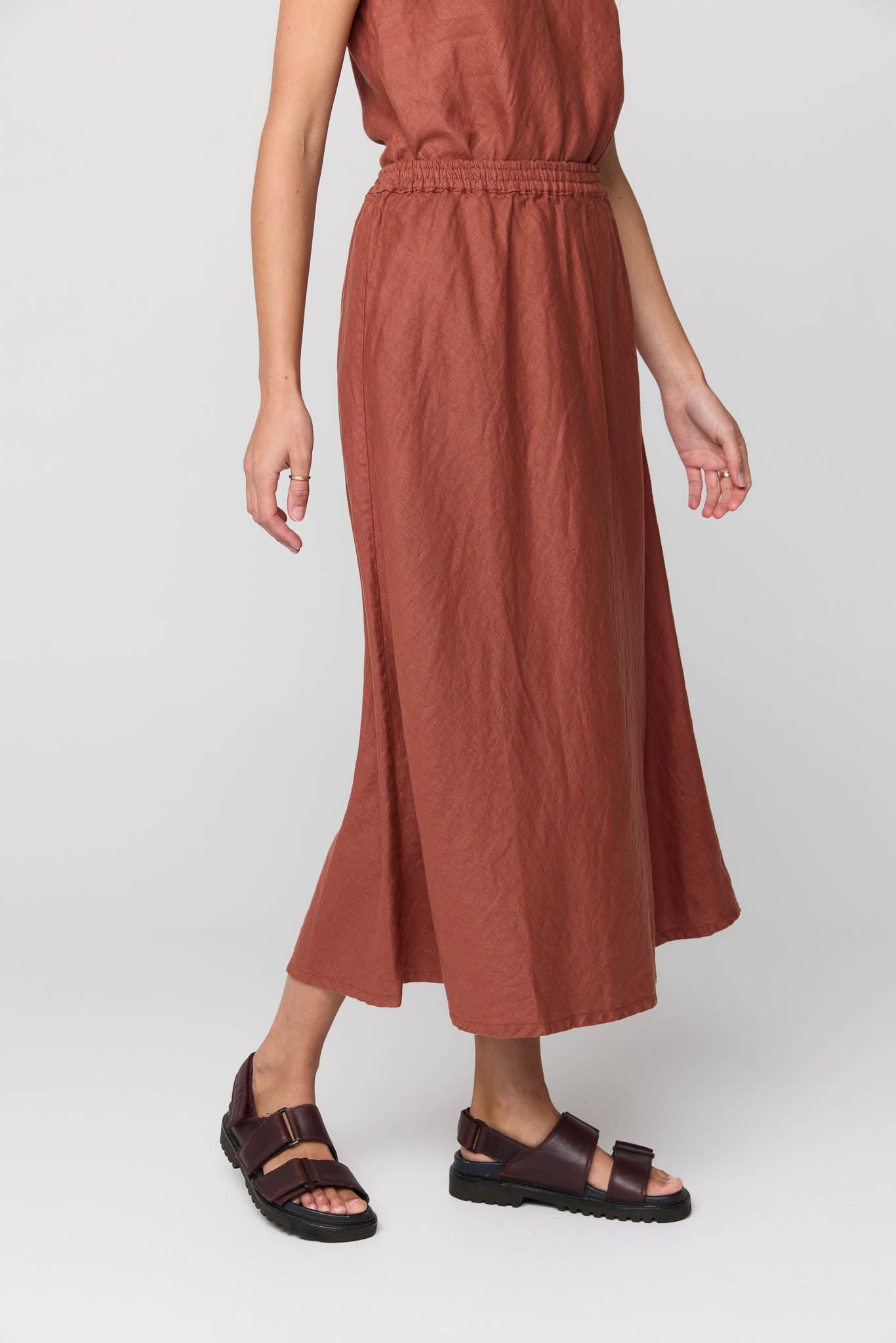 PALM BIAS SKIRT - COPPER