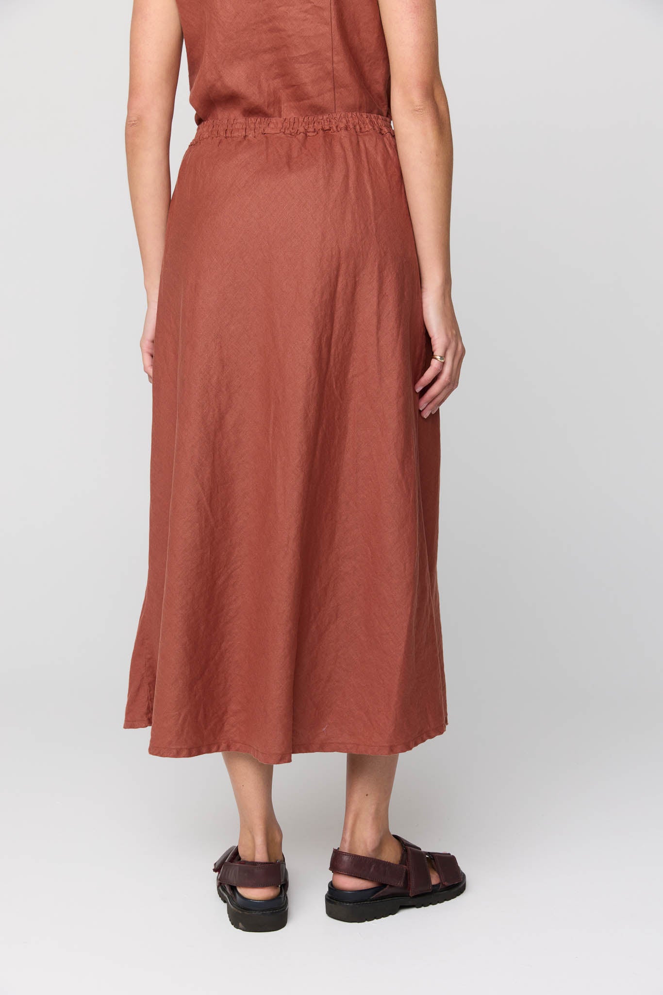 PALM BIAS SKIRT - COPPER