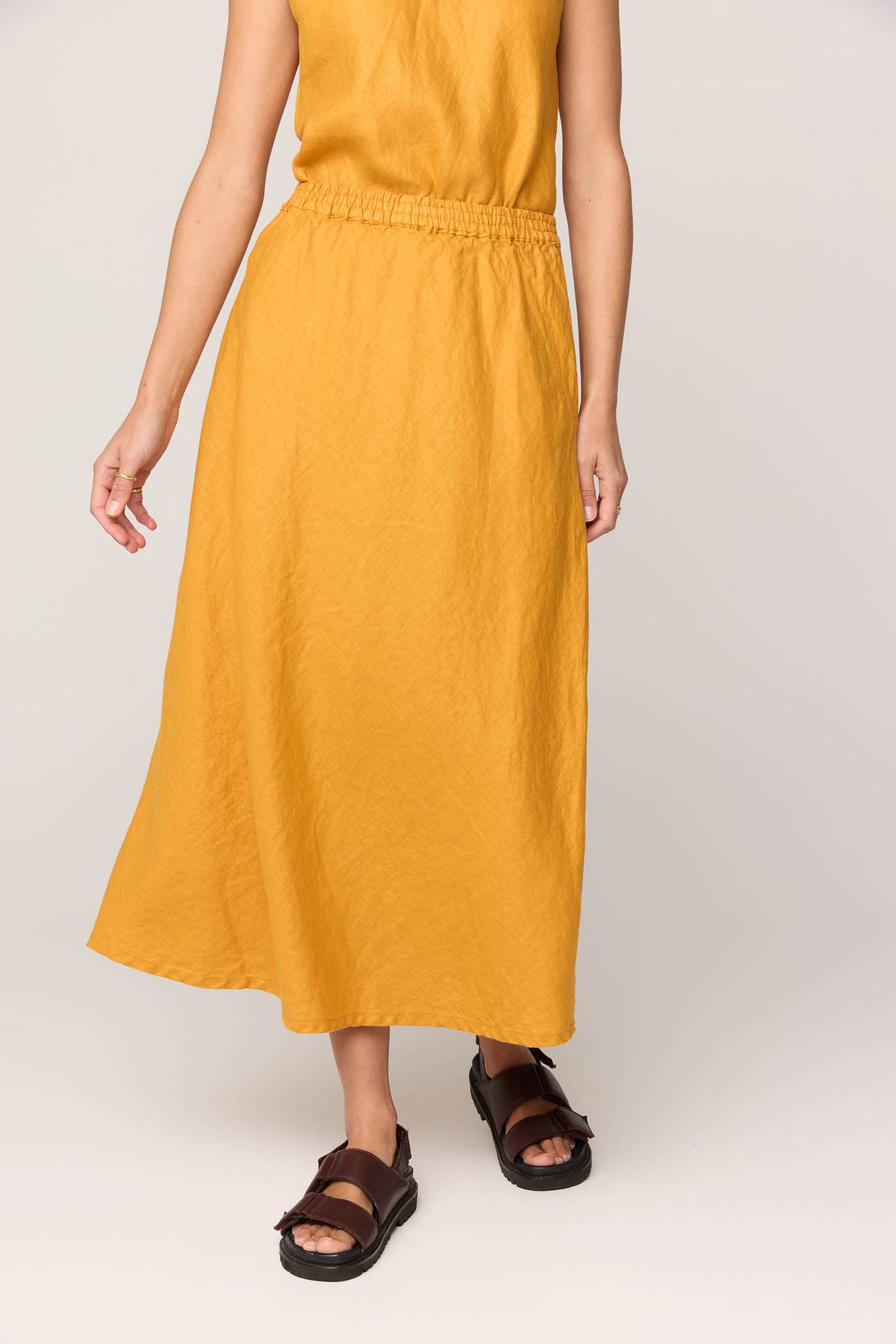 PALM BIAS SKIRT - HONEY