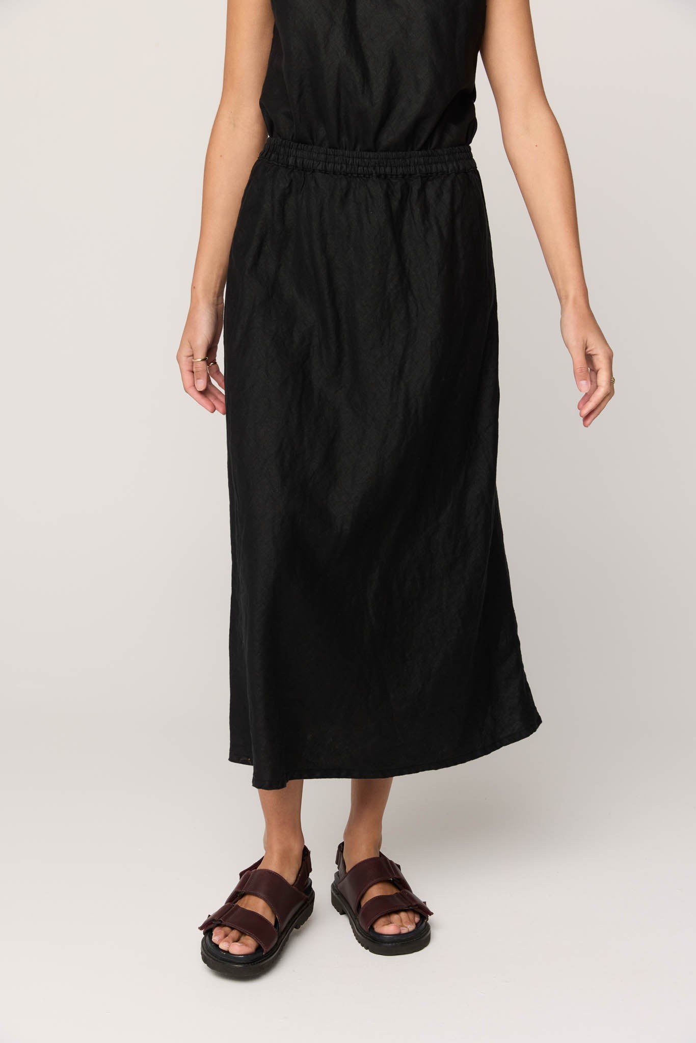 PALM BIAS SKIRT - NOIR