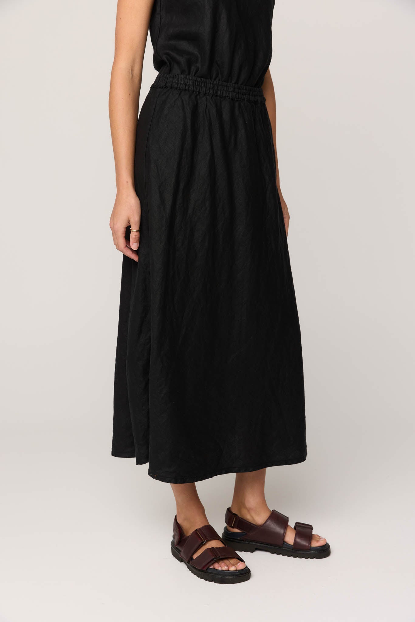 PALM BIAS SKIRT - NOIR