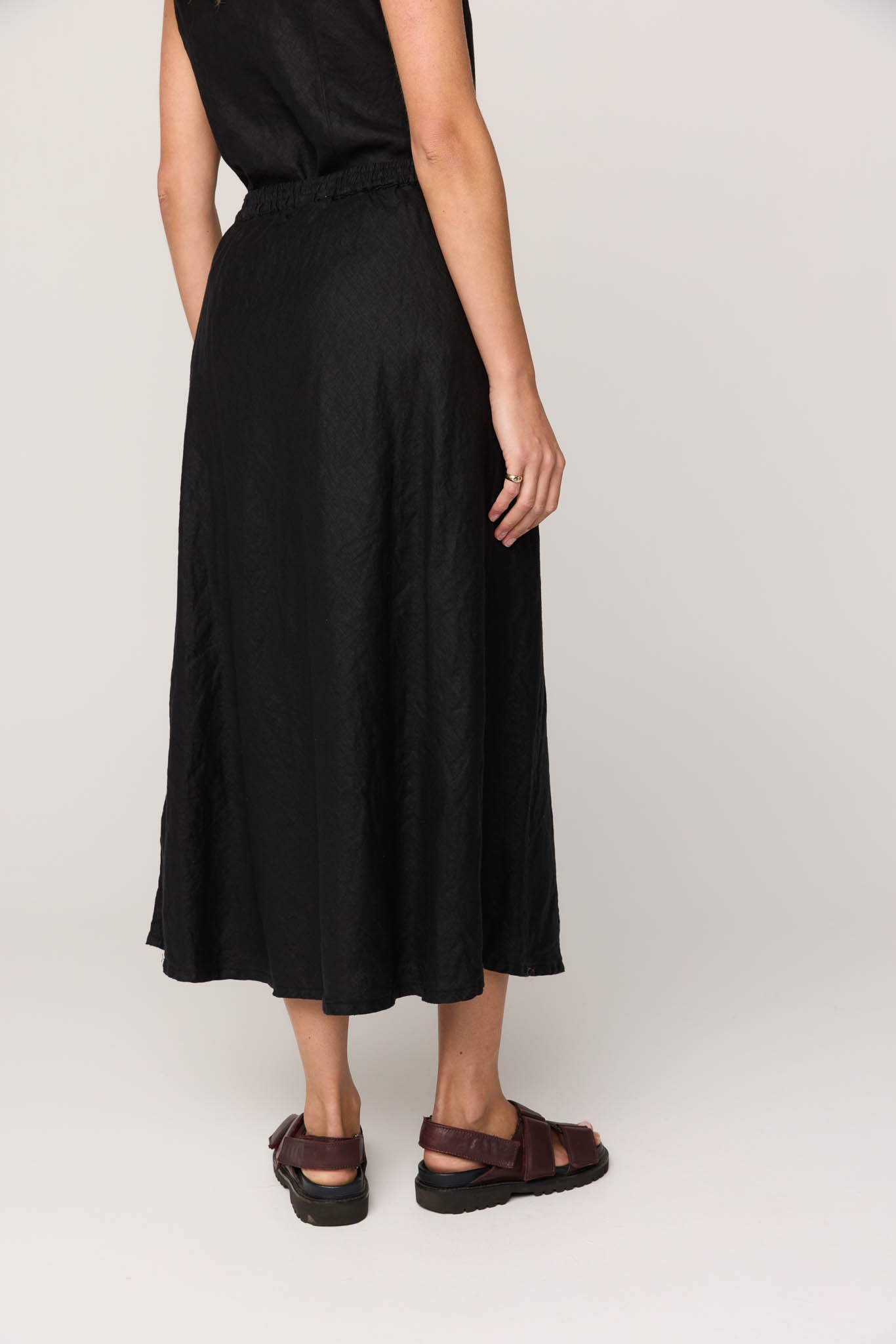 PALM BIAS SKIRT - NOIR