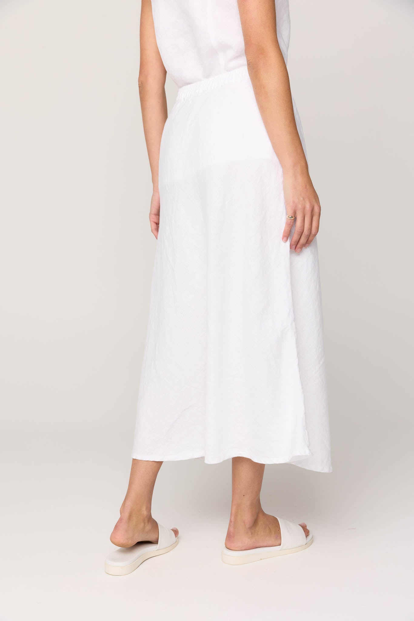 PALM BIAS SKIRT - BLANC