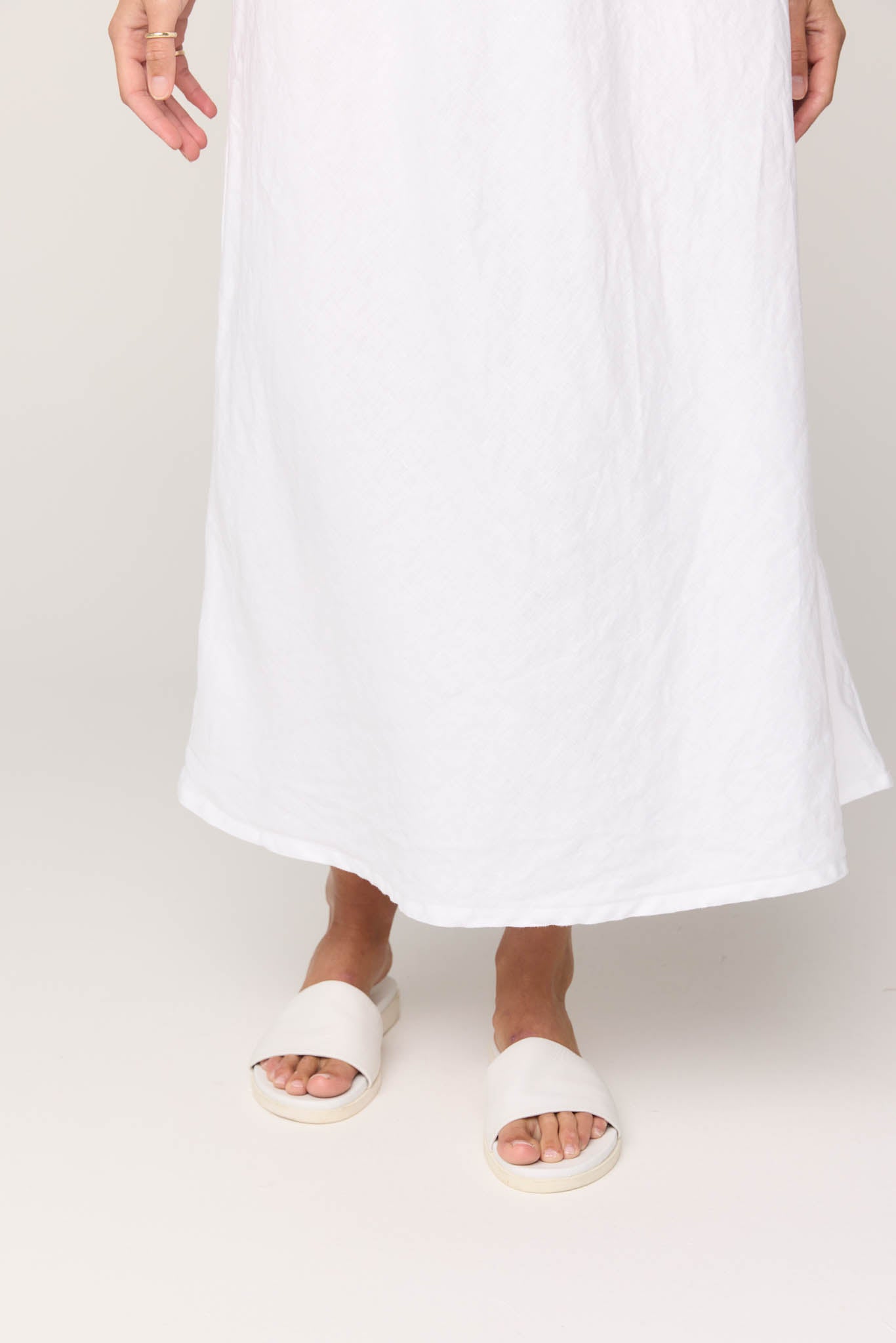 PALM BIAS SKIRT - BLANC