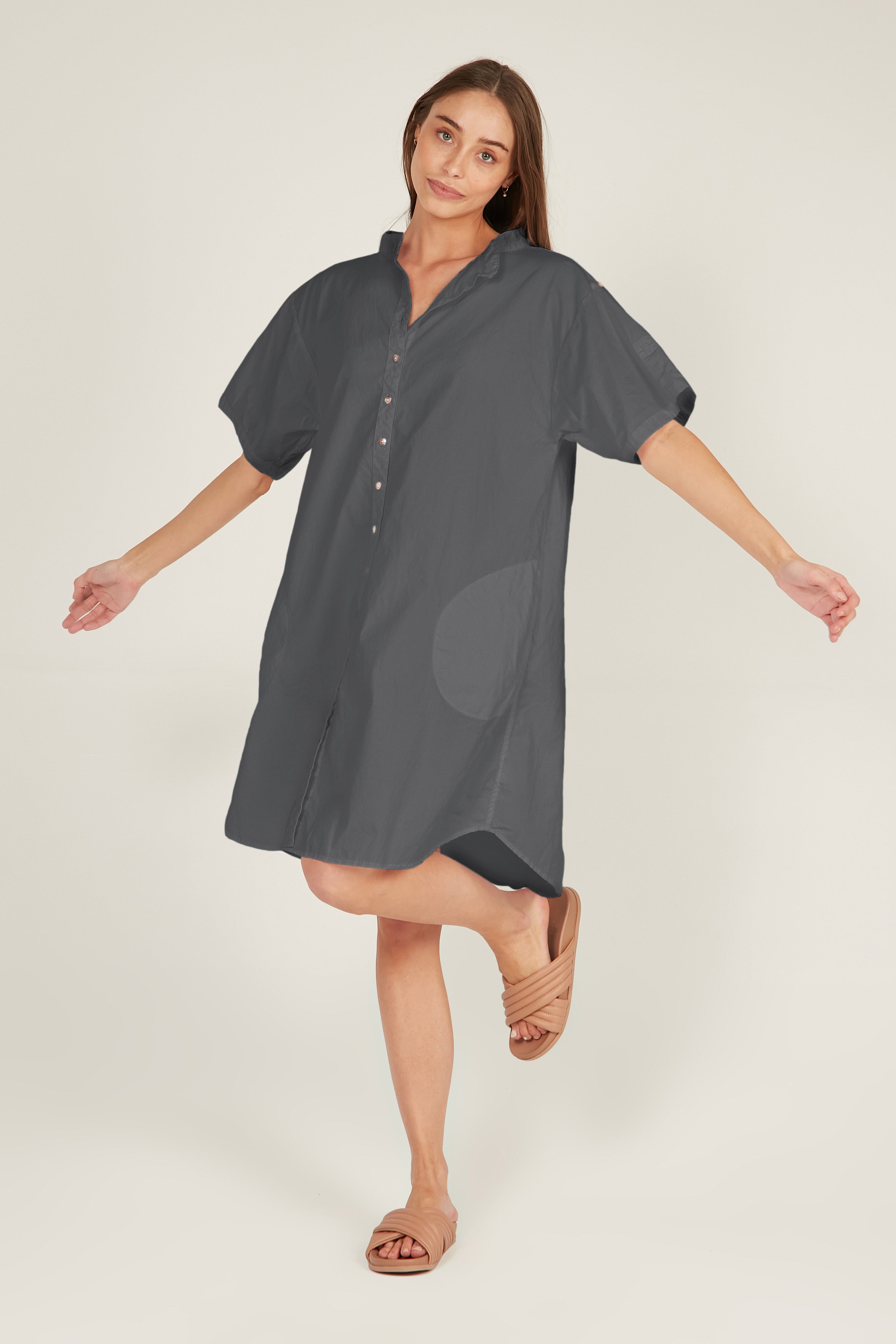 GOPPI DRESS - CHARCOAL