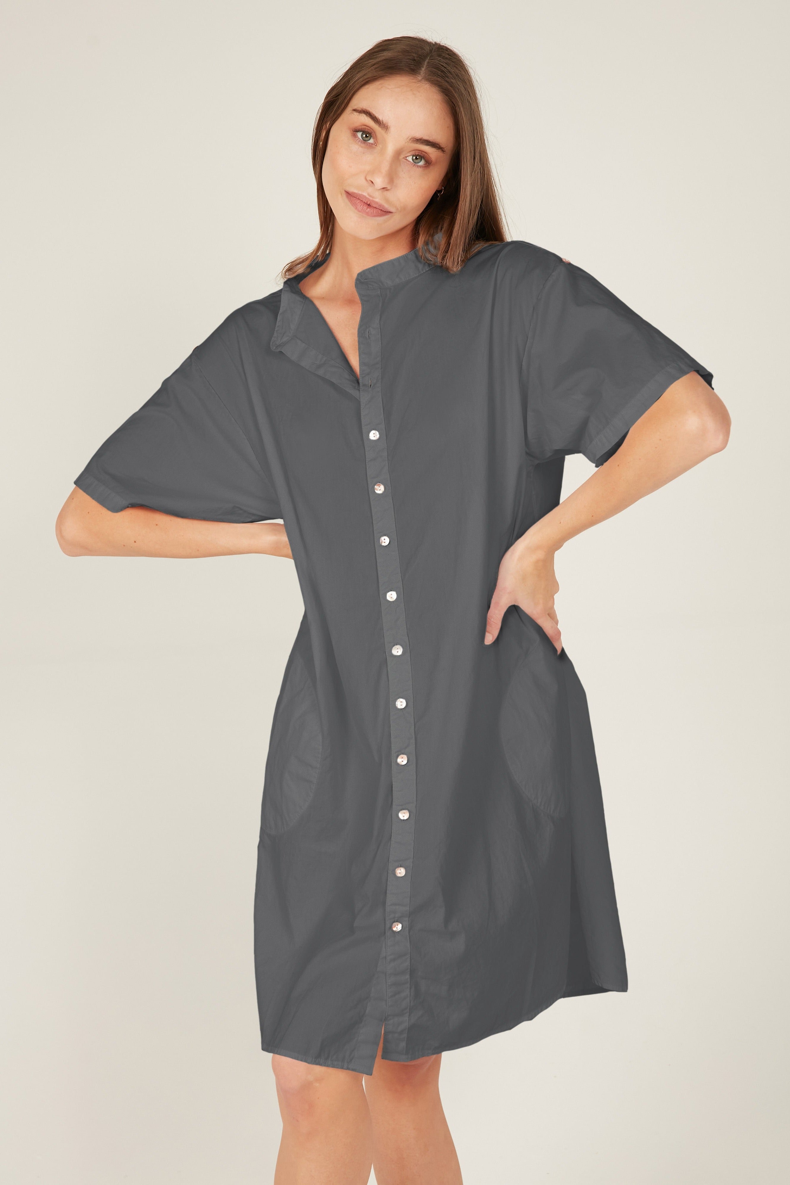 GOPPI DRESS - CHARCOAL