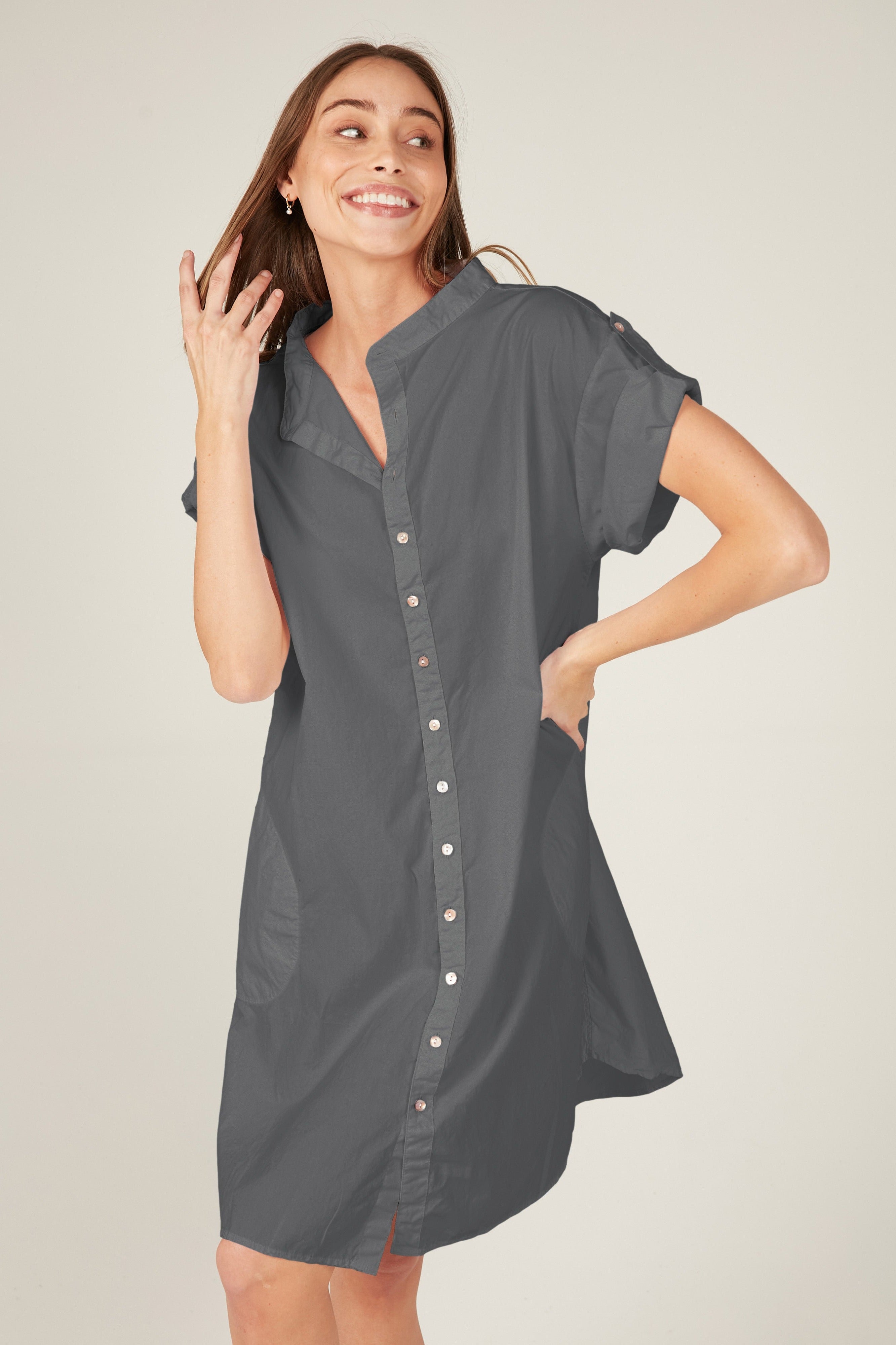 GOPPI DRESS - CHARCOAL