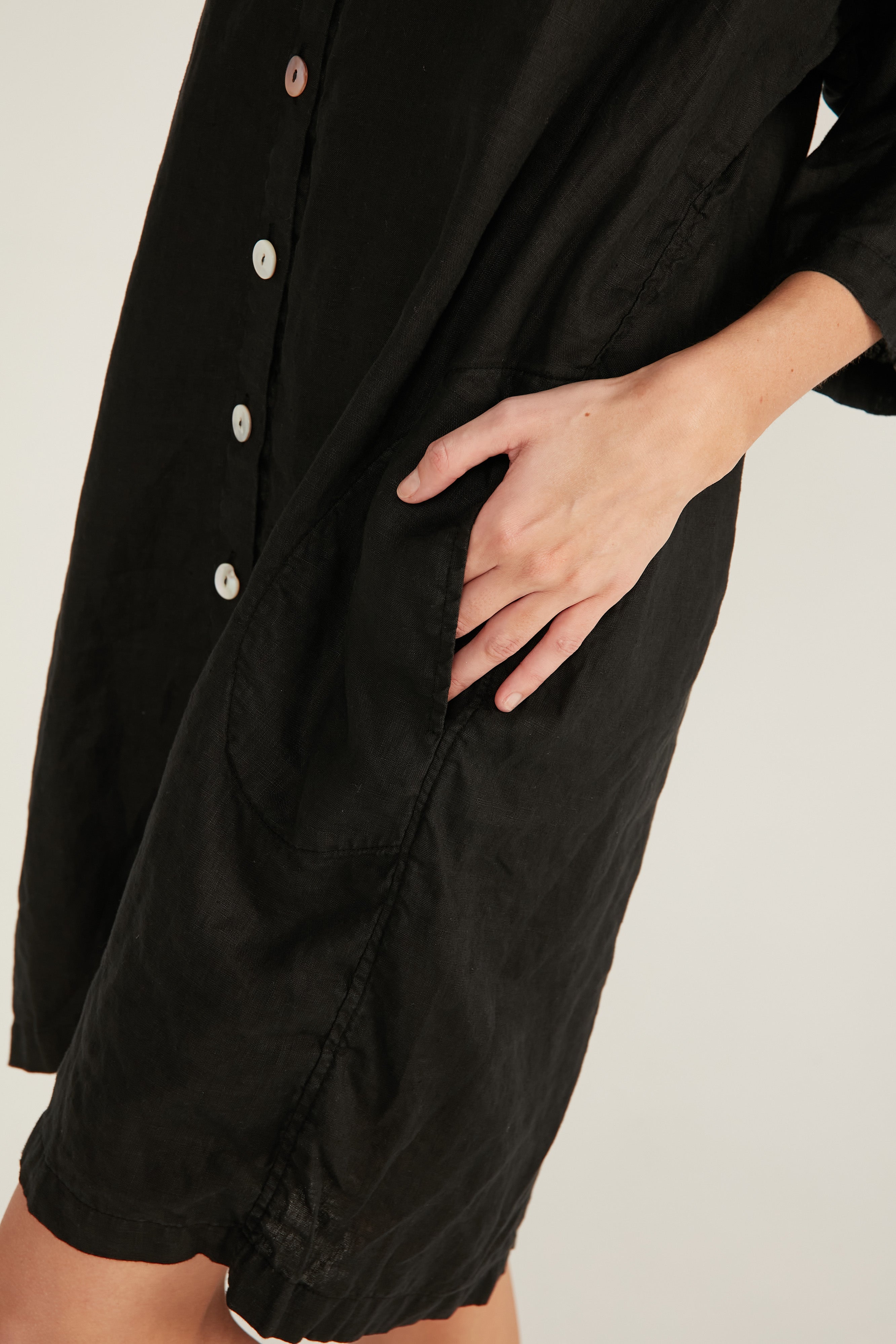 ISLAND SHIRT DRESS - NOIR