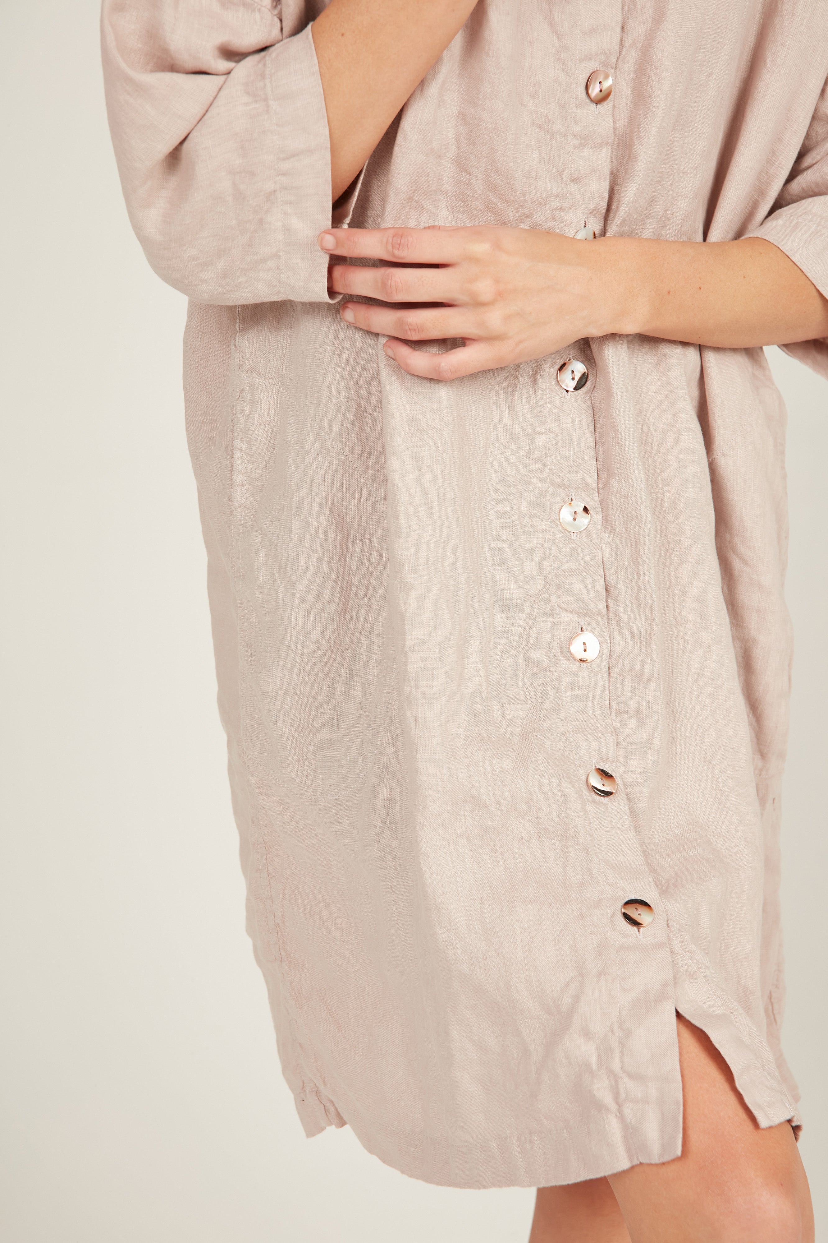 ISLAND SHIRT DRESS - DOVE