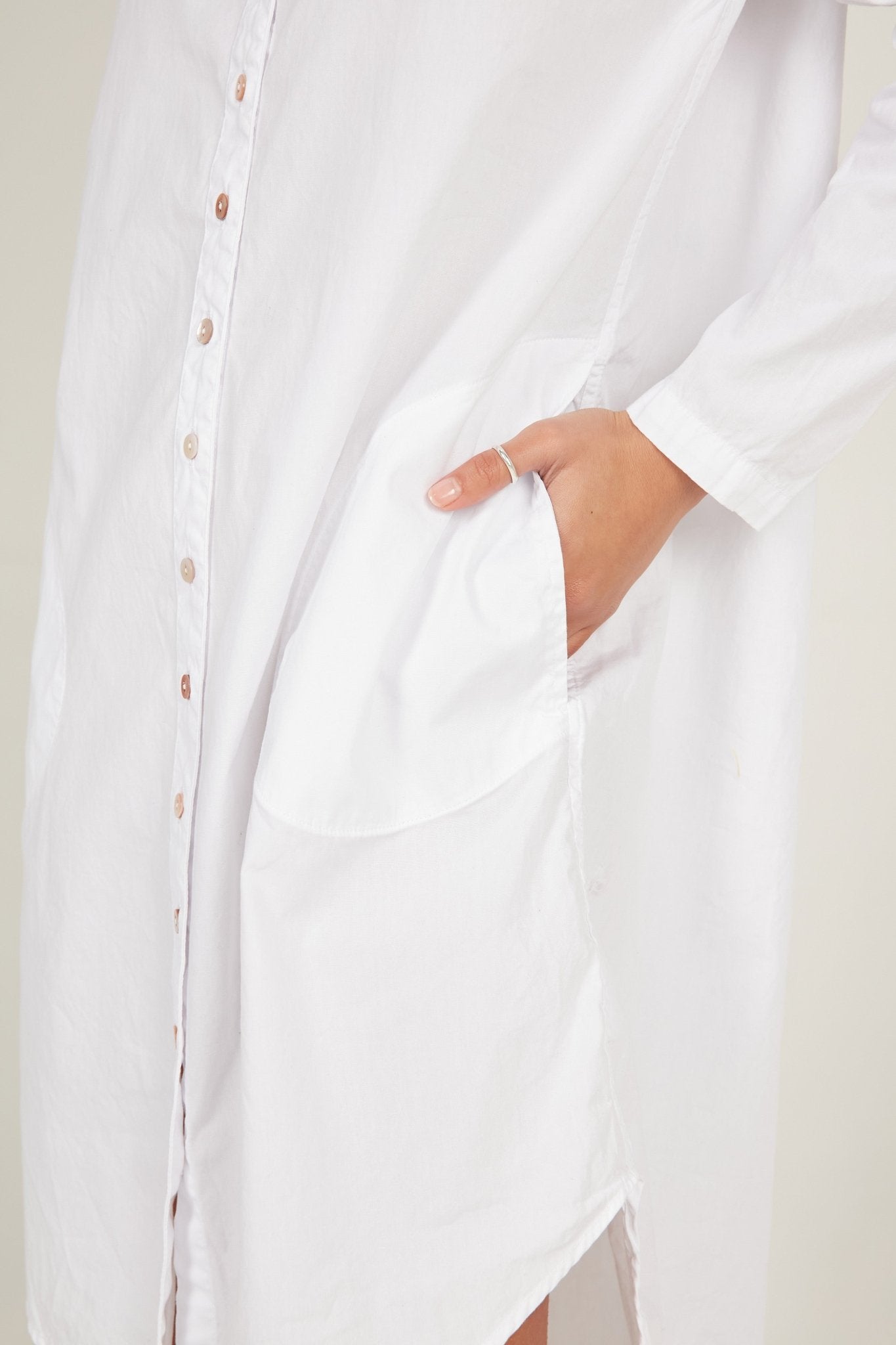 BUWI SHIRT DRESS - BLANC - Primness