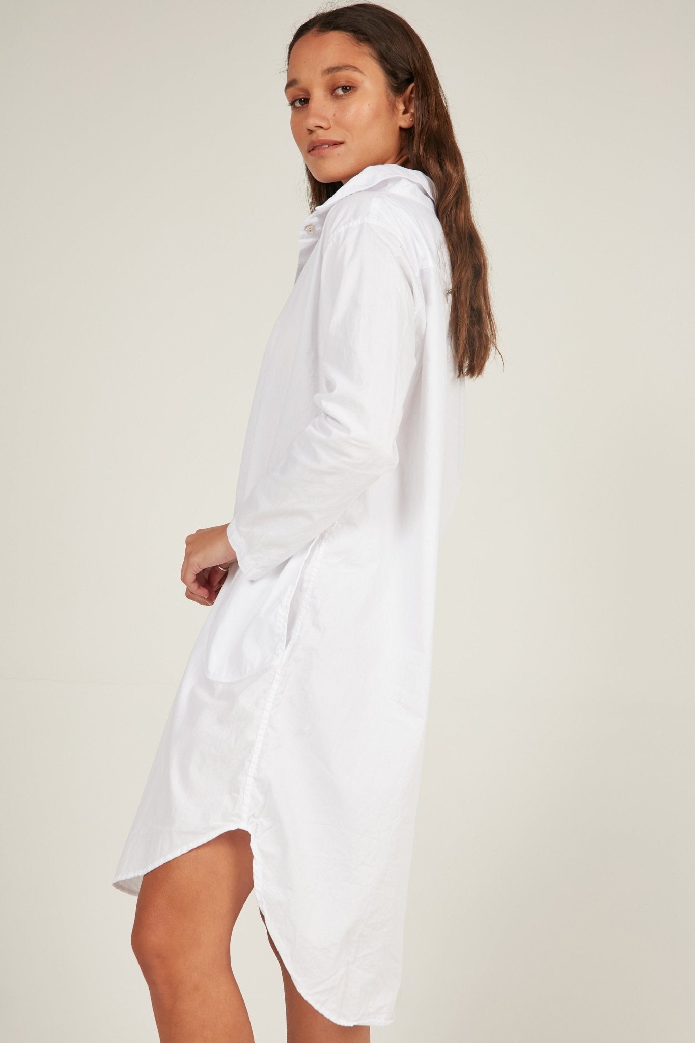 BUWI SHIRT DRESS - BLANC - Primness