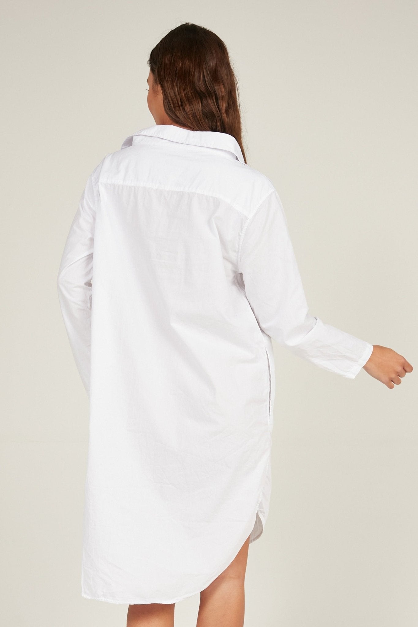 BUWI SHIRT DRESS - BLANC - Primness