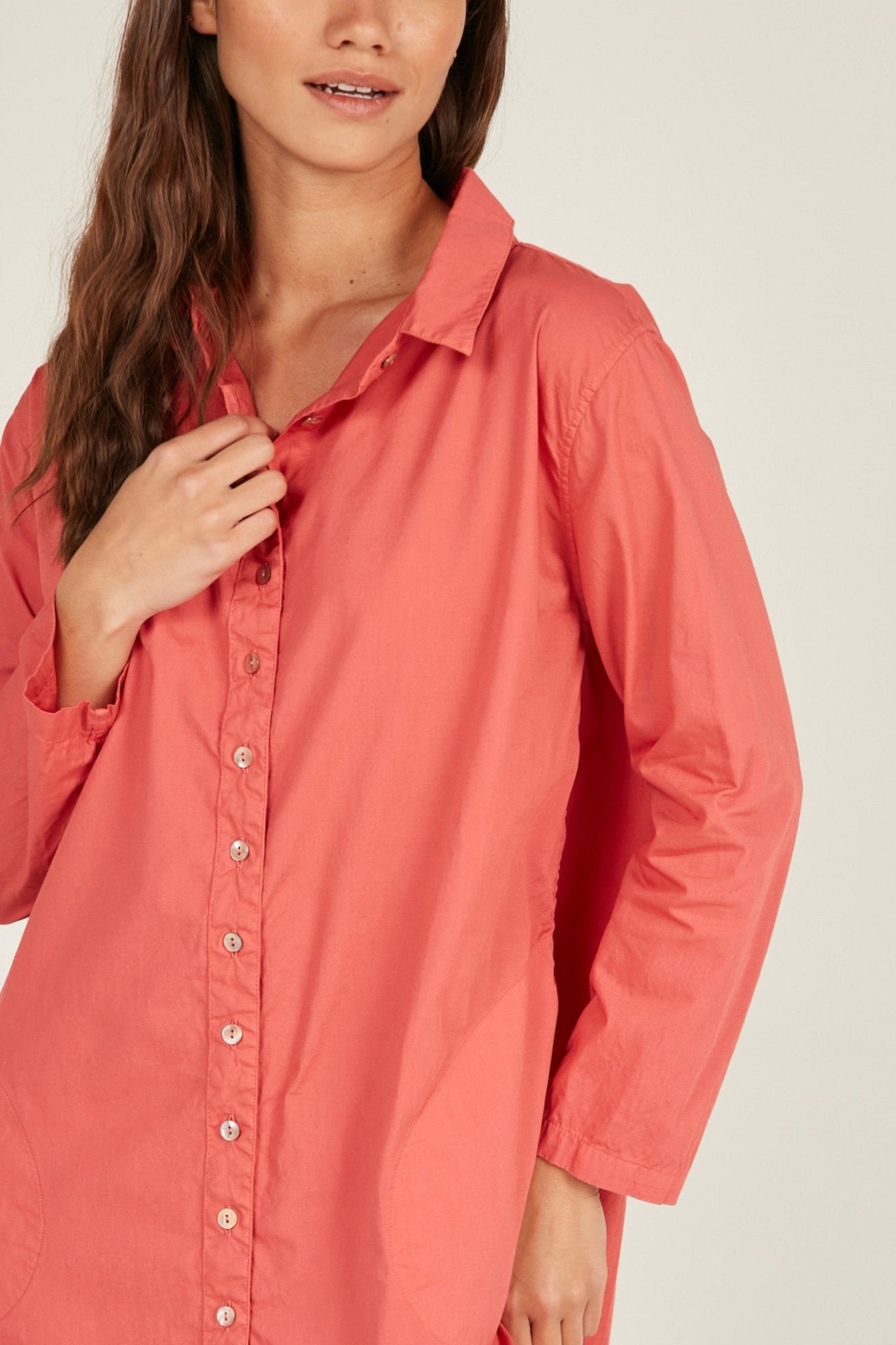 BUWI SHIRT DRESS - CAMELIA - Primness