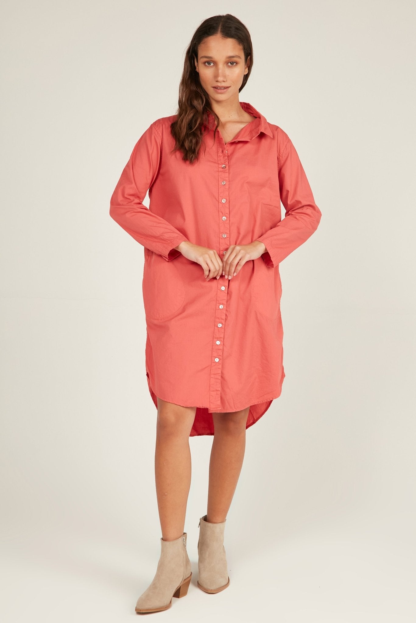 BUWI SHIRT DRESS - CAMELIA - Primness