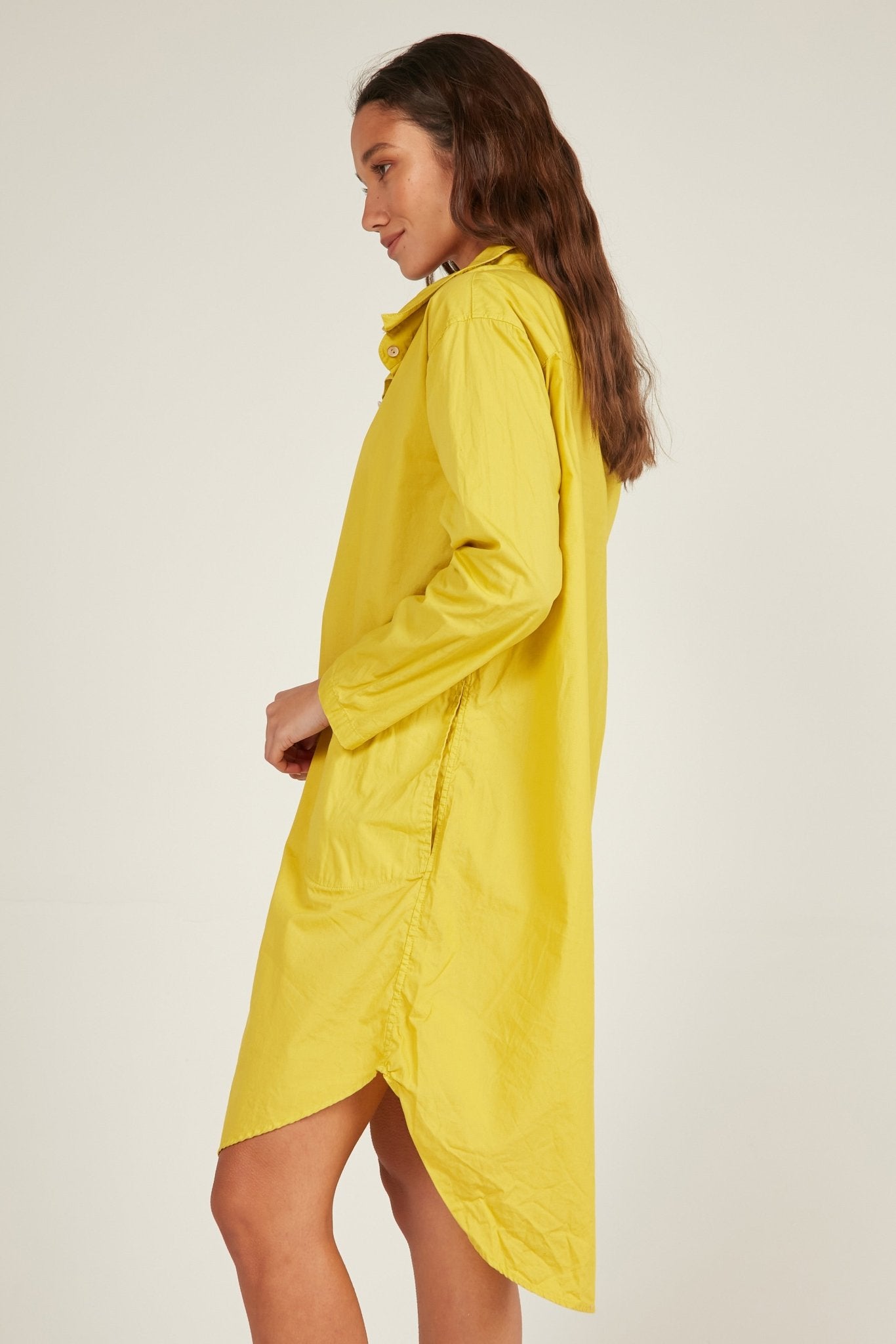 BUWI SHIRT DRESS - CHARTREUSE - Primness