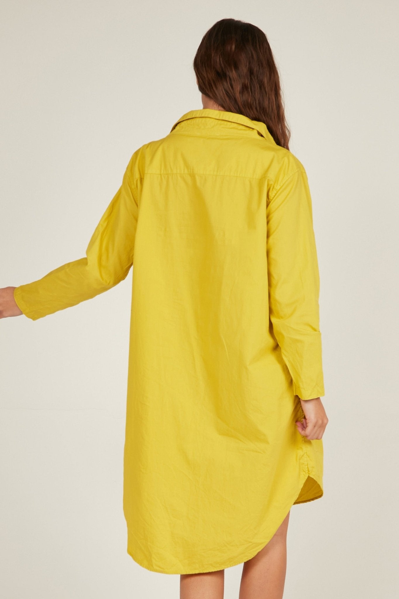 BUWI SHIRT DRESS - CHARTREUSE - Primness