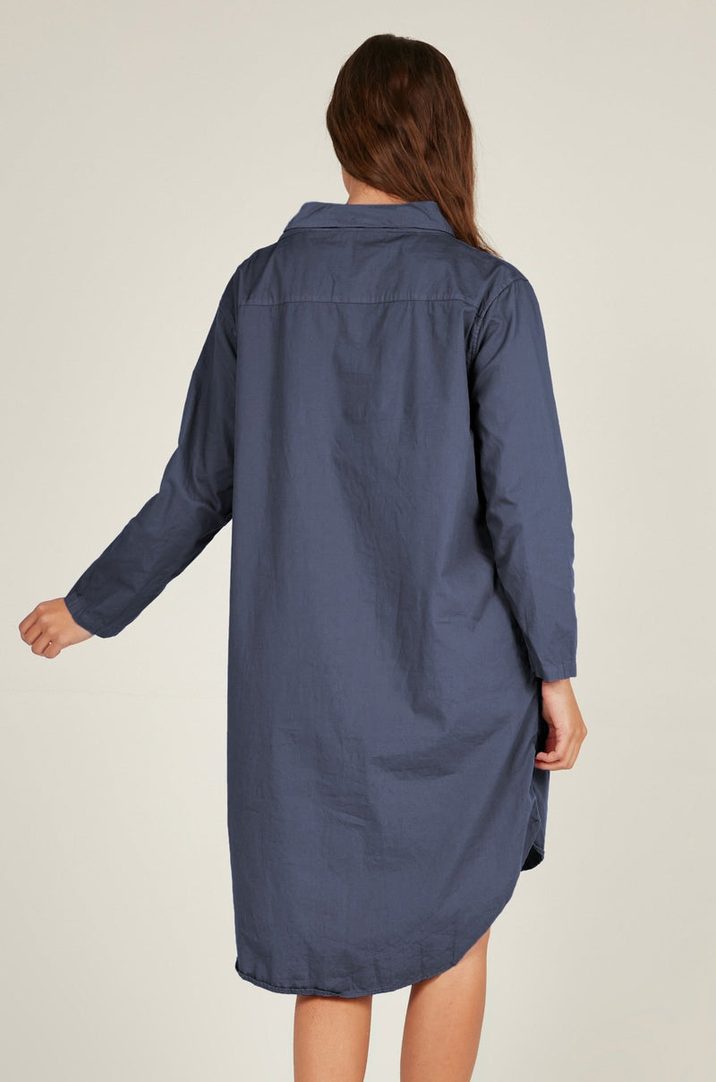 BUWI SHIRT DRESS - DARK NAVY - Primness