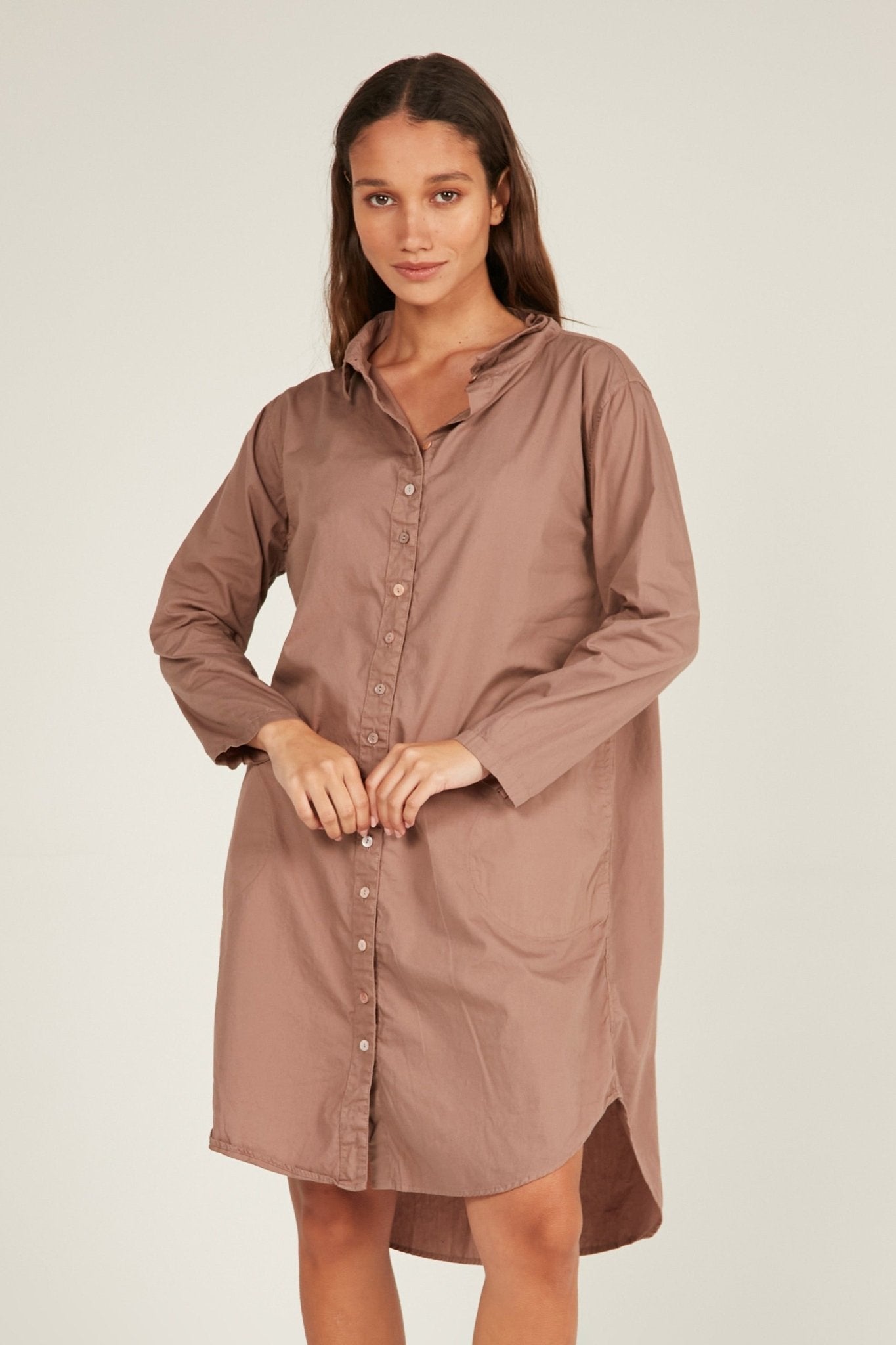 BUWI SHIRT DRESS - MUSHROOM - Primness