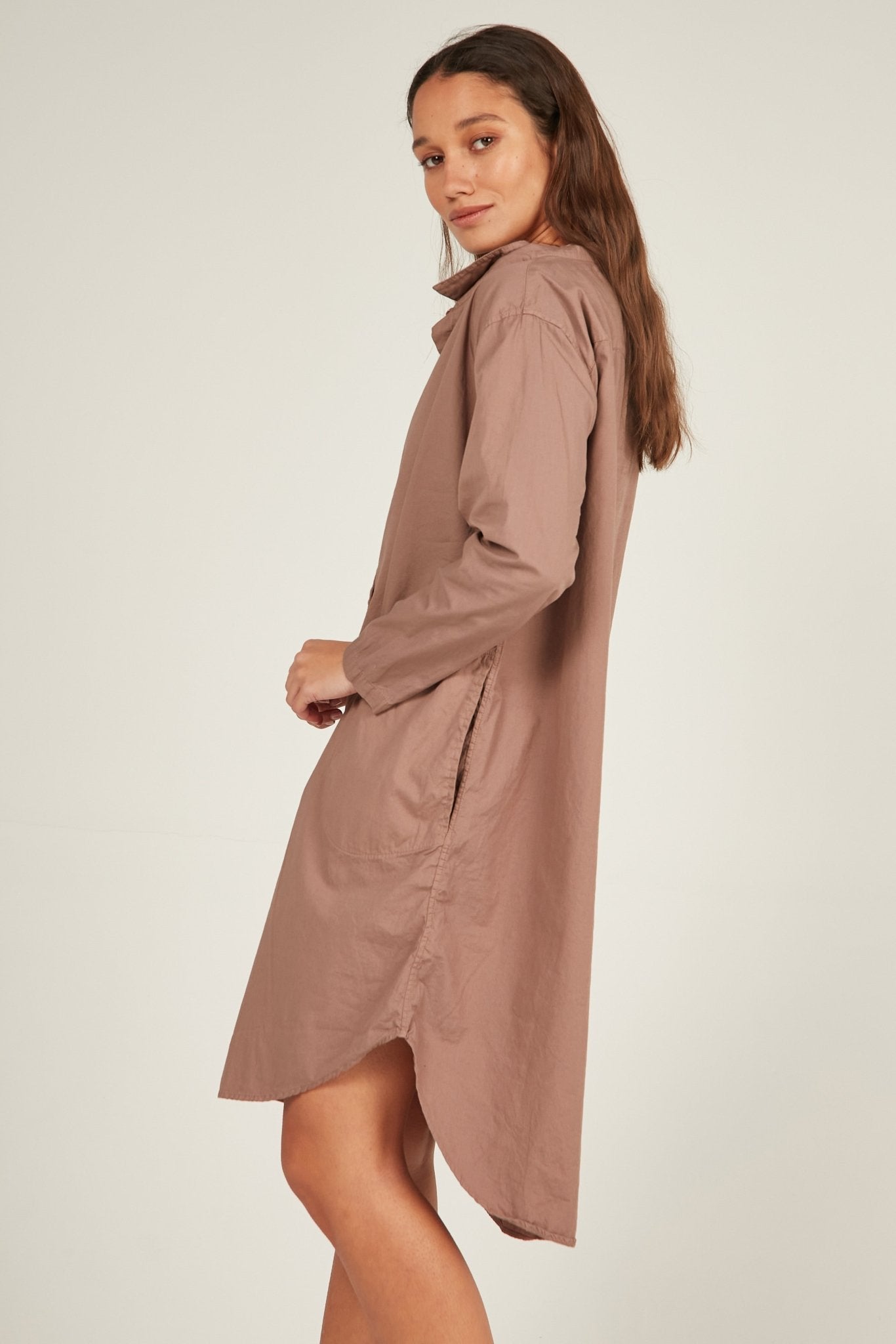 BUWI SHIRT DRESS - MUSHROOM - Primness