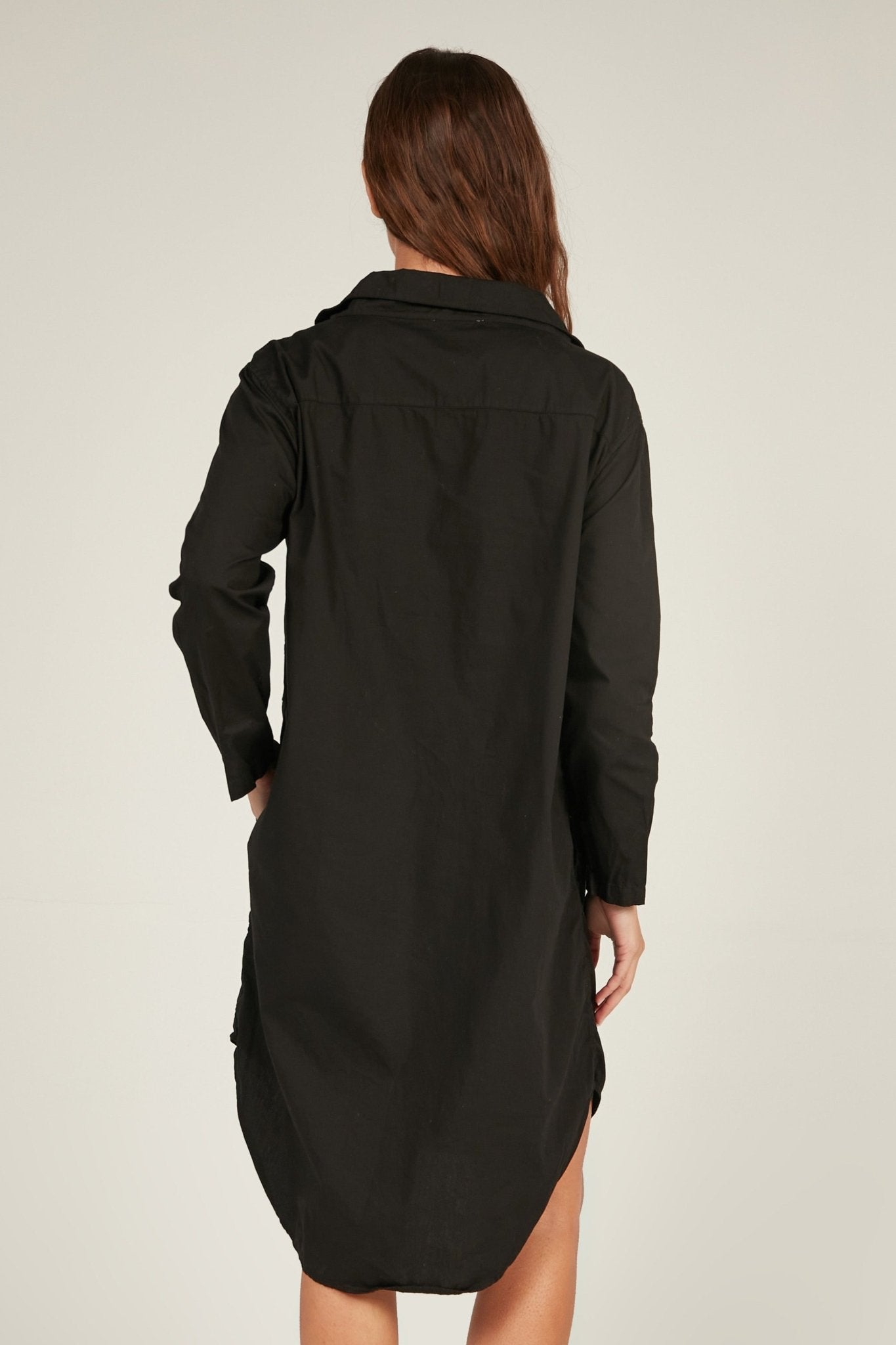 BUWI SHIRT DRESS - NOIR - Primness