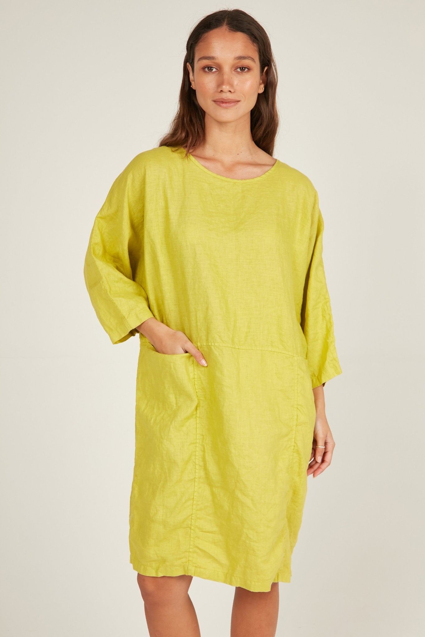 CHICHI DRESS - CHARTREUSE - Primness