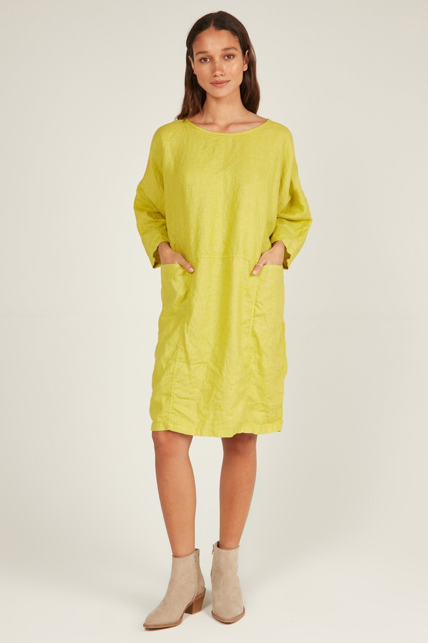 CHICHI DRESS - CHARTREUSE - Primness