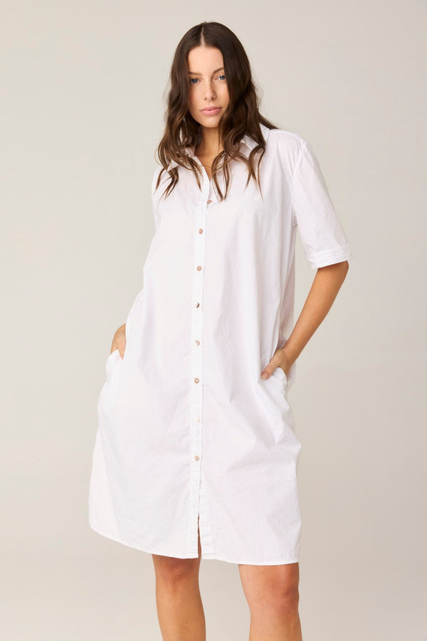 DENNI SHIRT DRESS - BLANC (PRE - ORDER) - Primness