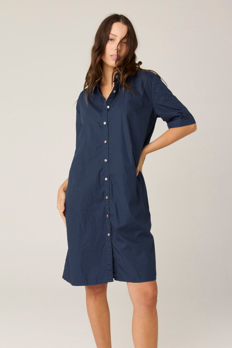 DENNI SHIRT DRESS - DARK NAVY (PRE - ORDER) - Primness