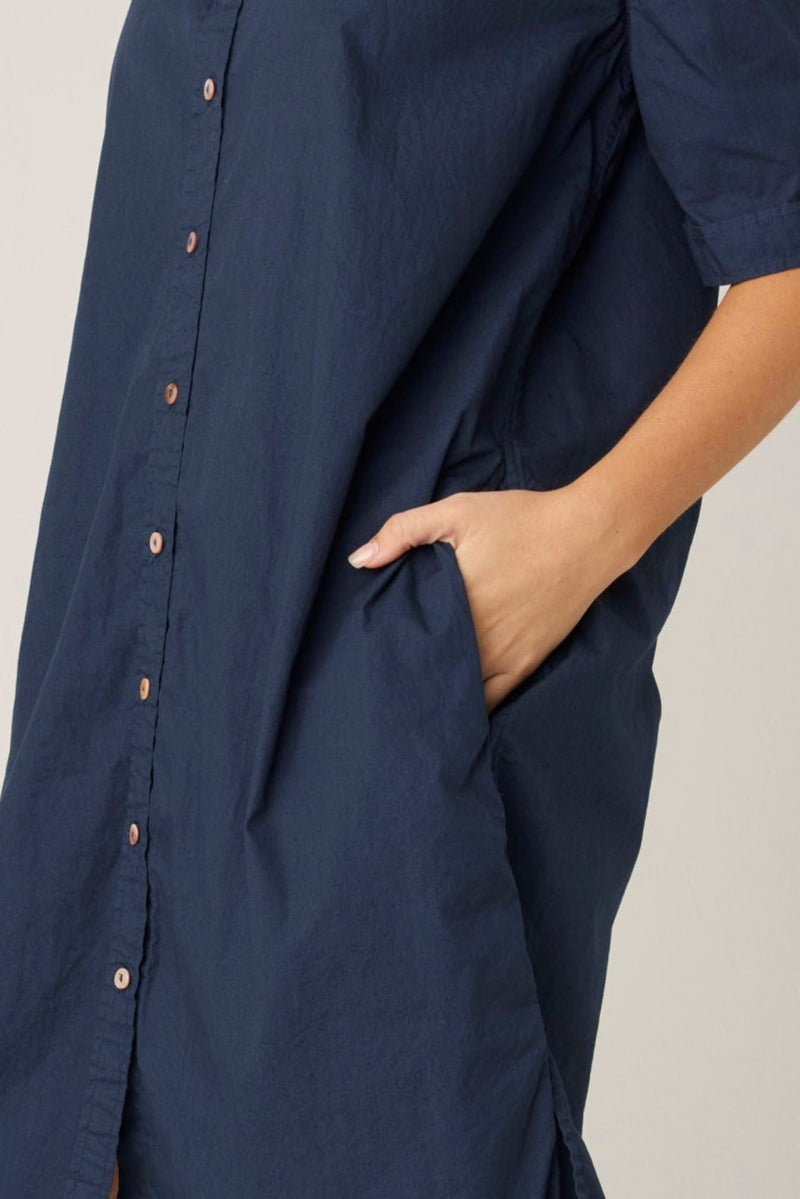 DENNI SHIRT DRESS - DARK NAVY (PRE - ORDER) - Primness