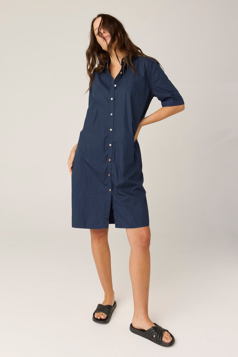 DENNI SHIRT DRESS - DARK NAVY (PRE - ORDER) - Primness