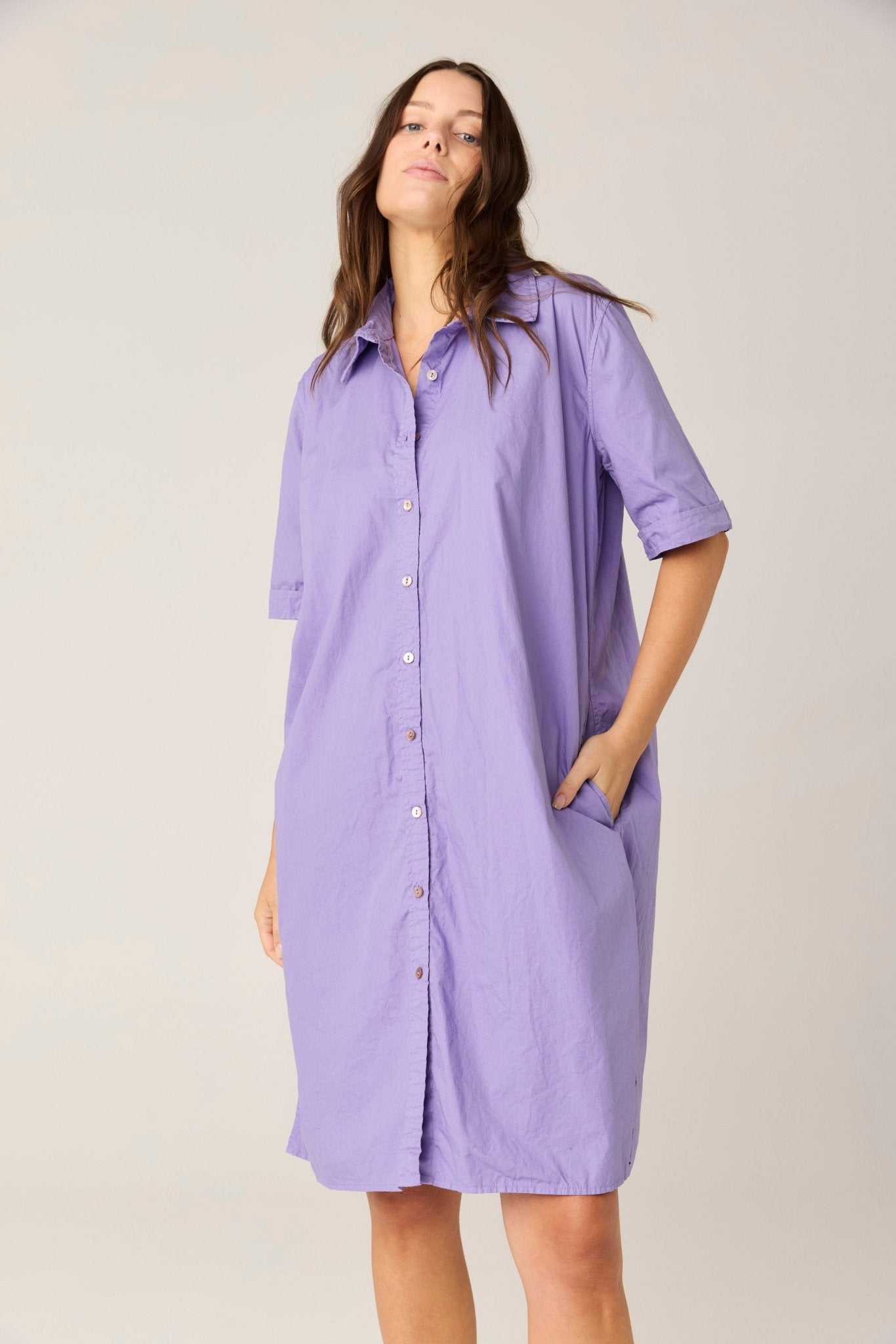 DENNI SHIRT DRESS - LAVENDAR (PRE - ORDER) - Primness