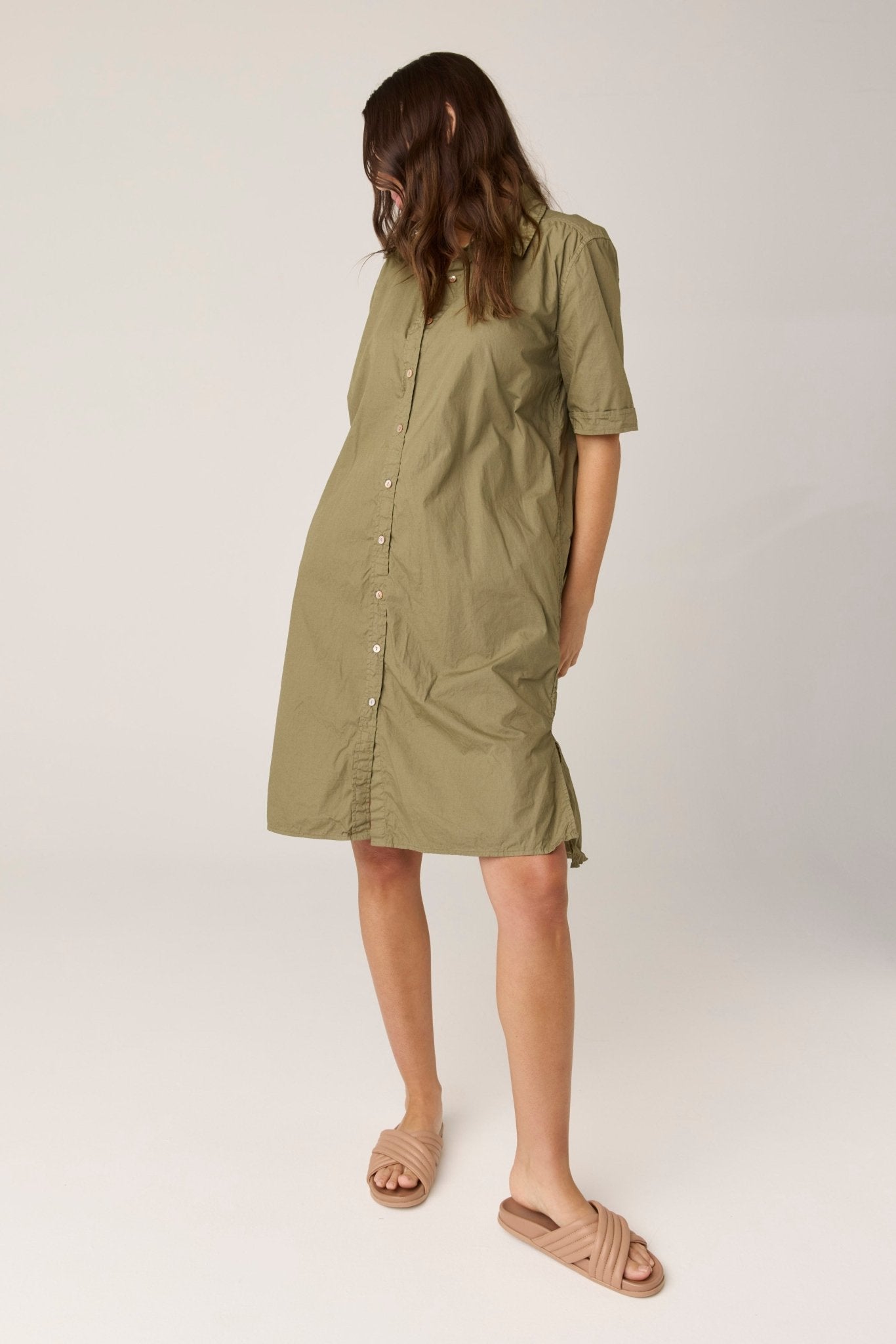 DENNI SHIRT DRESS - MOSS (PRE - ORDER) - Primness