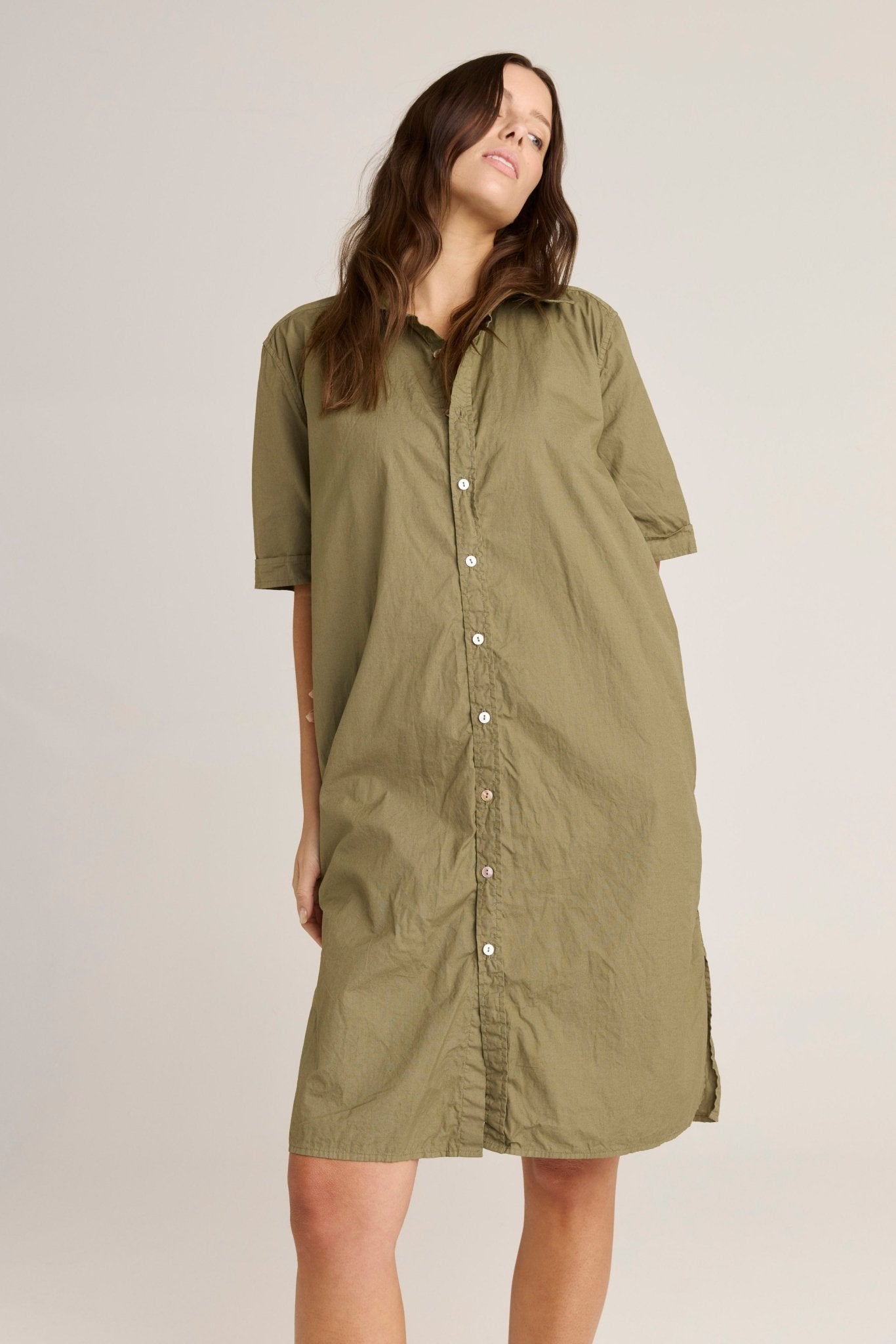 DENNI SHIRT DRESS - MOSS (PRE - ORDER) - Primness