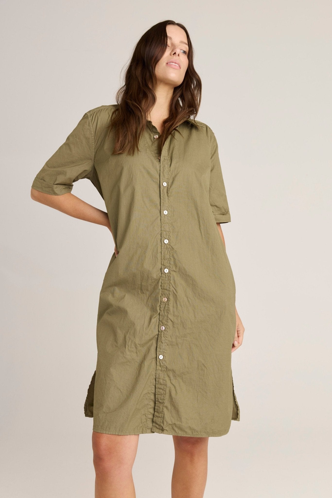 DENNI SHIRT DRESS - MOSS (PRE - ORDER) - Primness